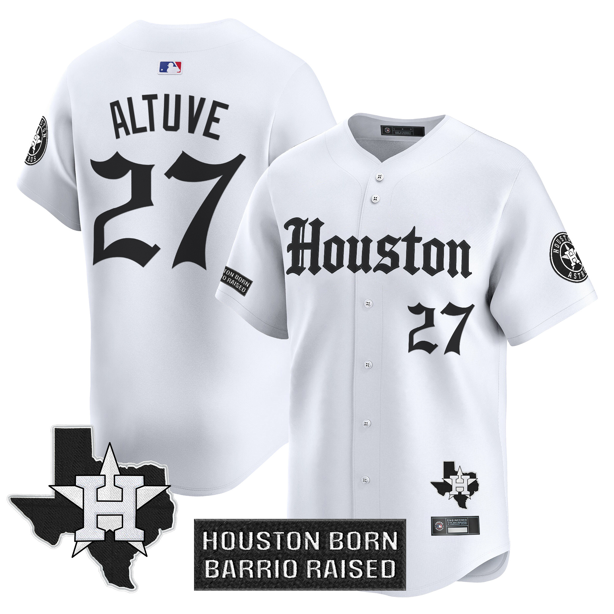 Men's Houston Astros 'Gothic Edition' Vapor Premier Limited Jersey V2 - All Stitched