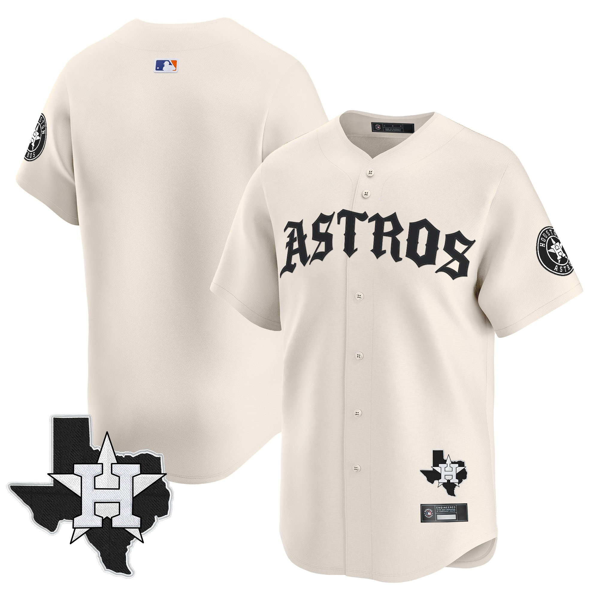 Men's Houston Astros 'Old English Edition' Vapor Premier Limited Jersey - All Stitched