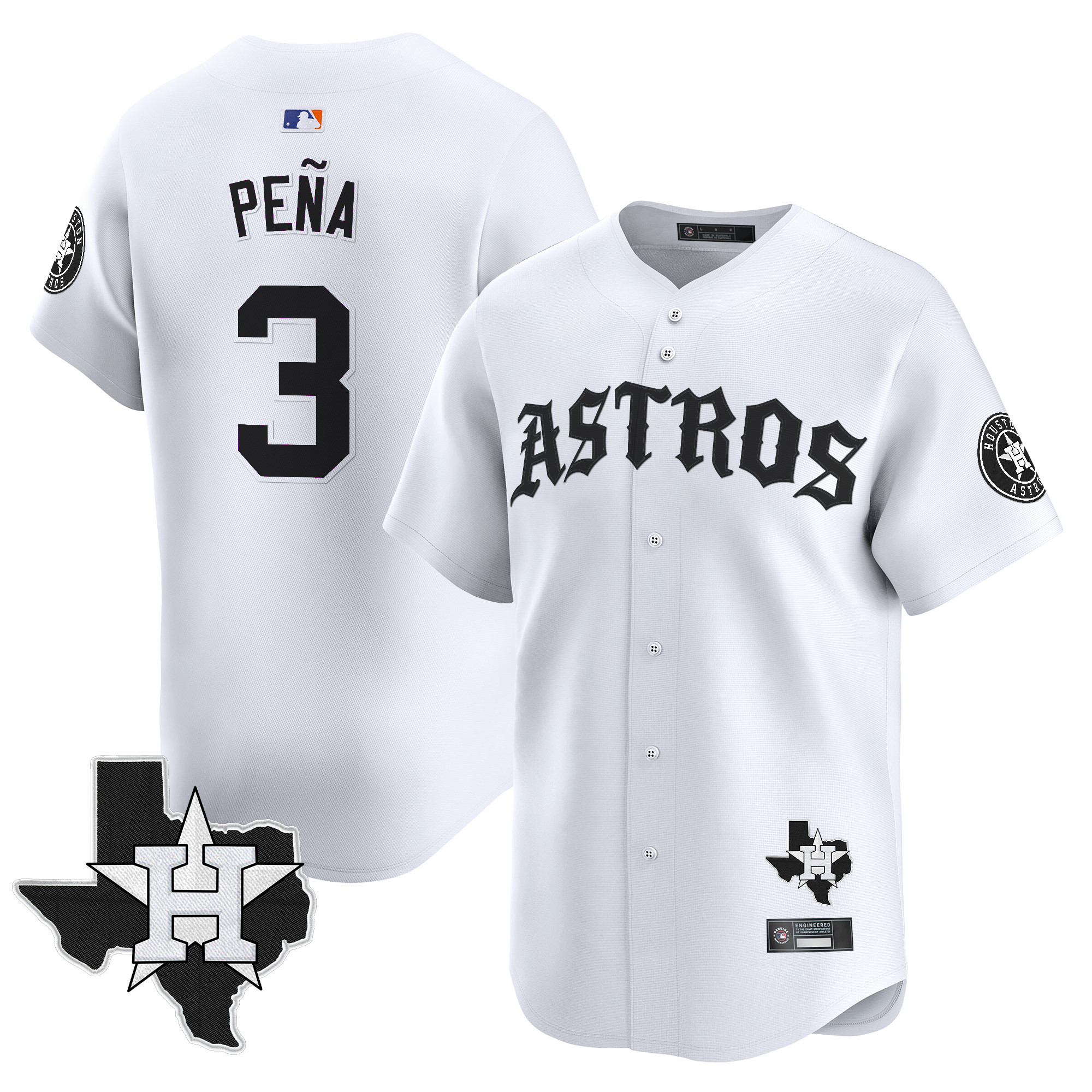 Men's Houston Astros 'Old English Edition' Vapor Premier Limited Jersey - All Stitched