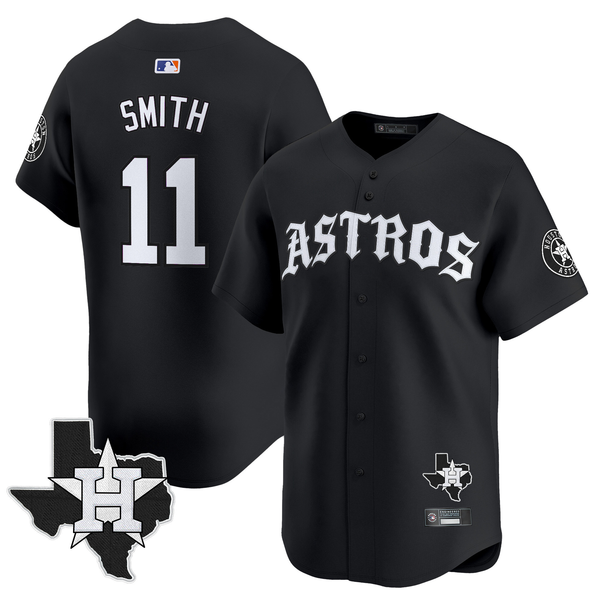 Men's Houston Astros 'Old English Edition' Vapor Premier Limited Jersey - All Stitched