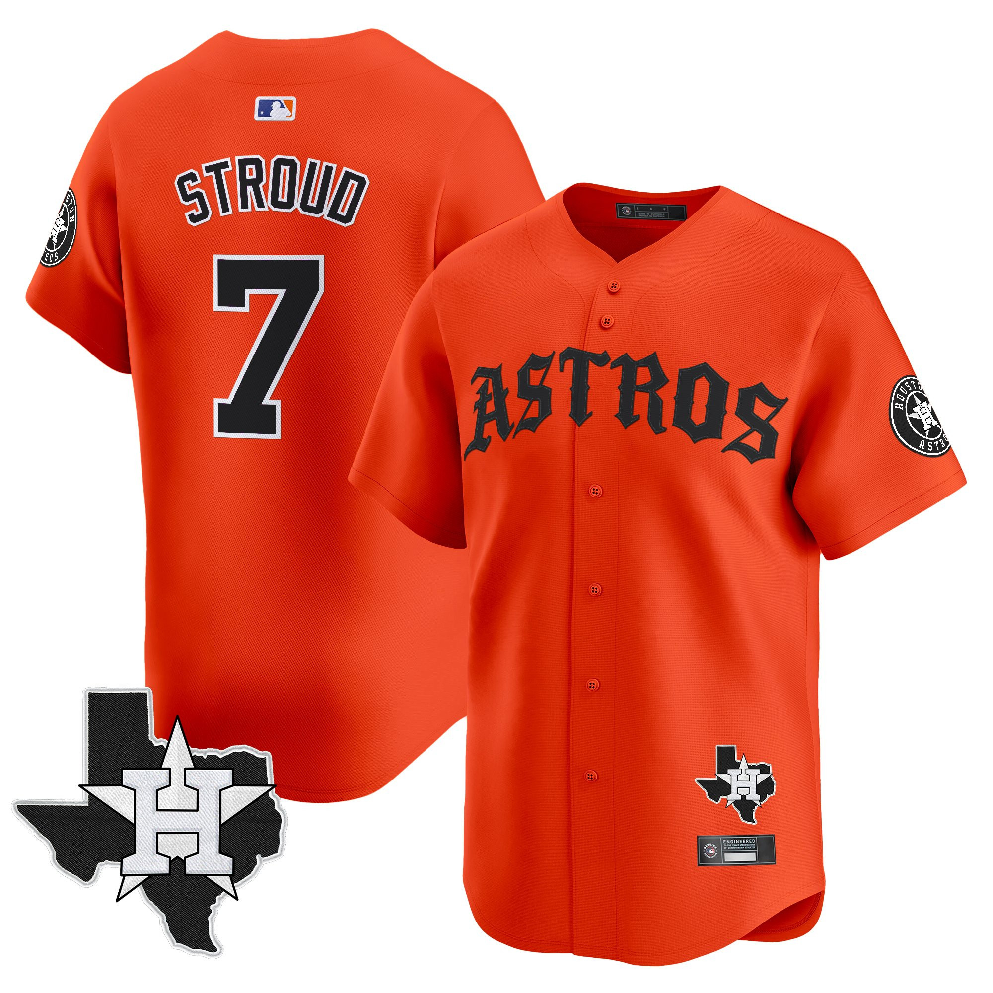 Men's Houston Astros 'Old English Edition' Vapor Premier Limited Jersey - All Stitched