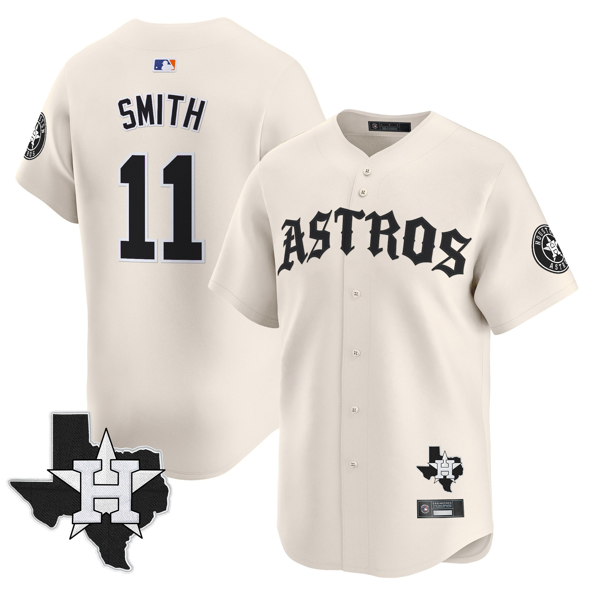 Men's Houston Astros 'Old English Edition' Vapor Premier Limited Jersey - All Stitched