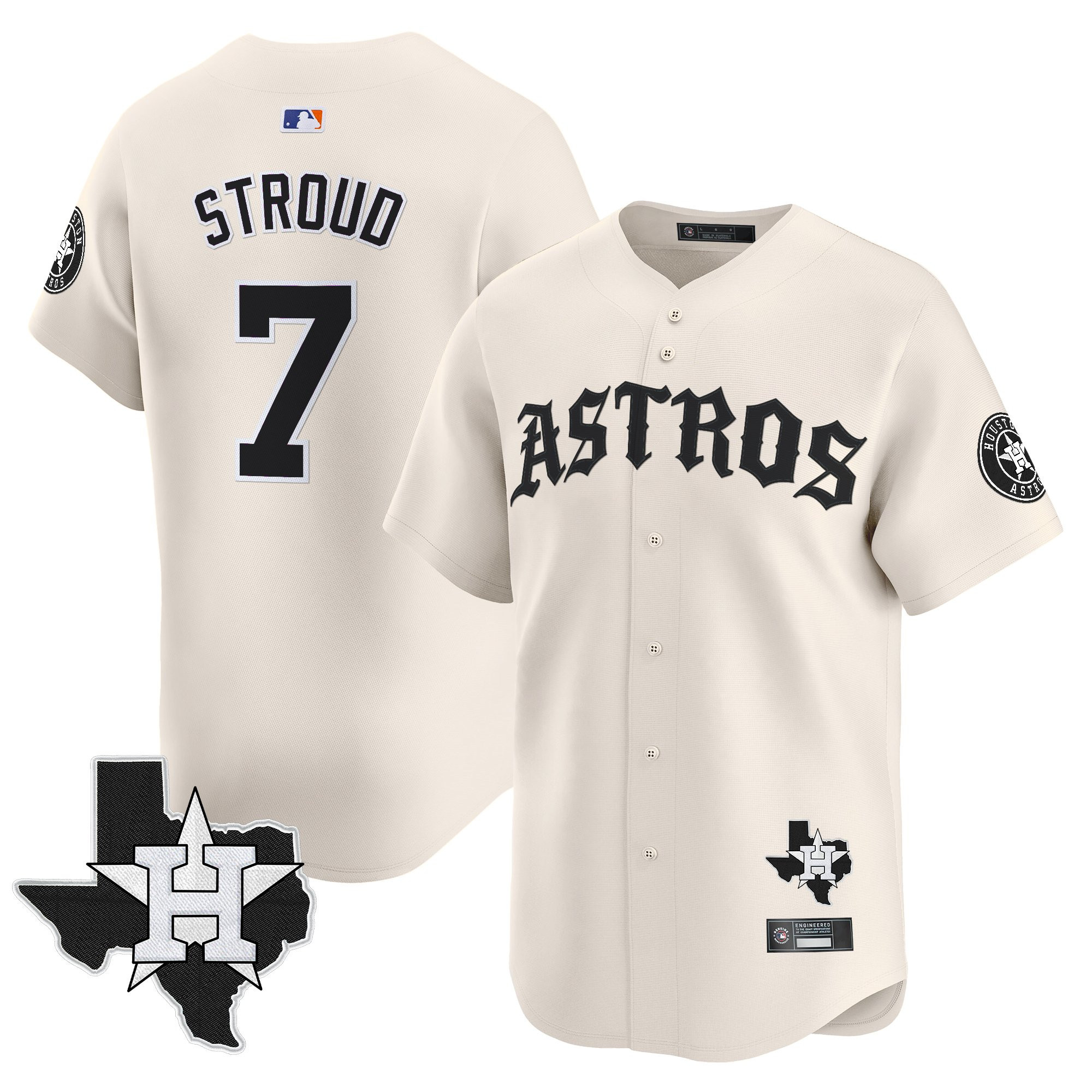 Men's Houston Astros 'Old English Edition' Vapor Premier Limited Jersey - All Stitched