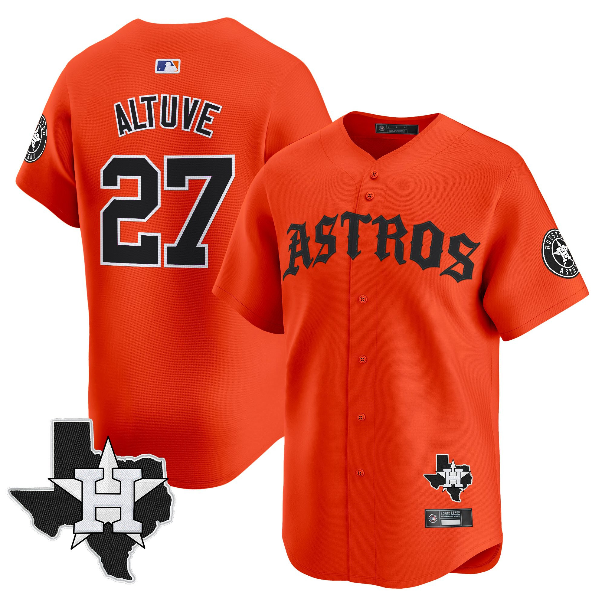 Men's Houston Astros 'Old English Edition' Vapor Premier Limited Jersey - All Stitched