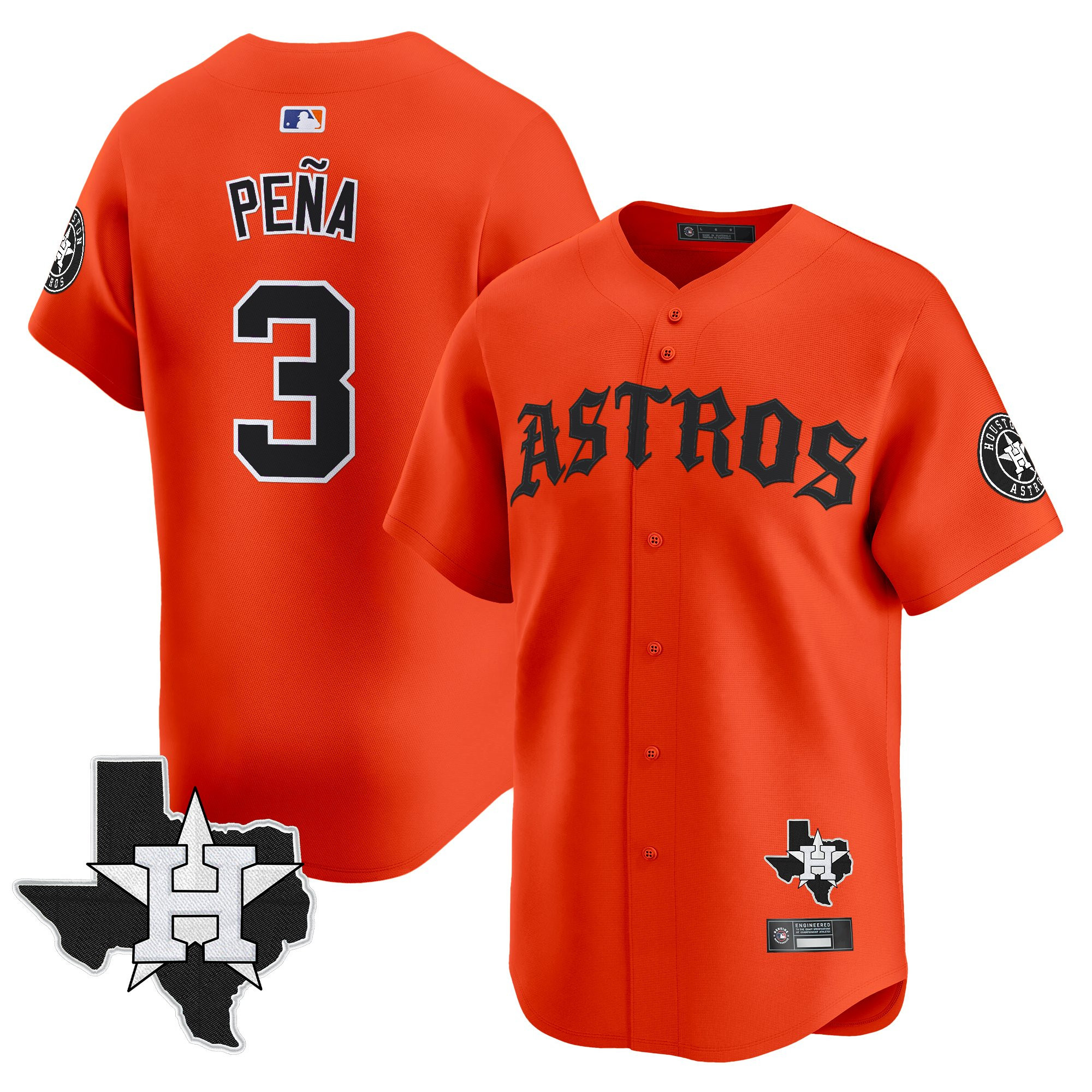 Men's Houston Astros 'Old English Edition' Vapor Premier Limited Jersey - All Stitched