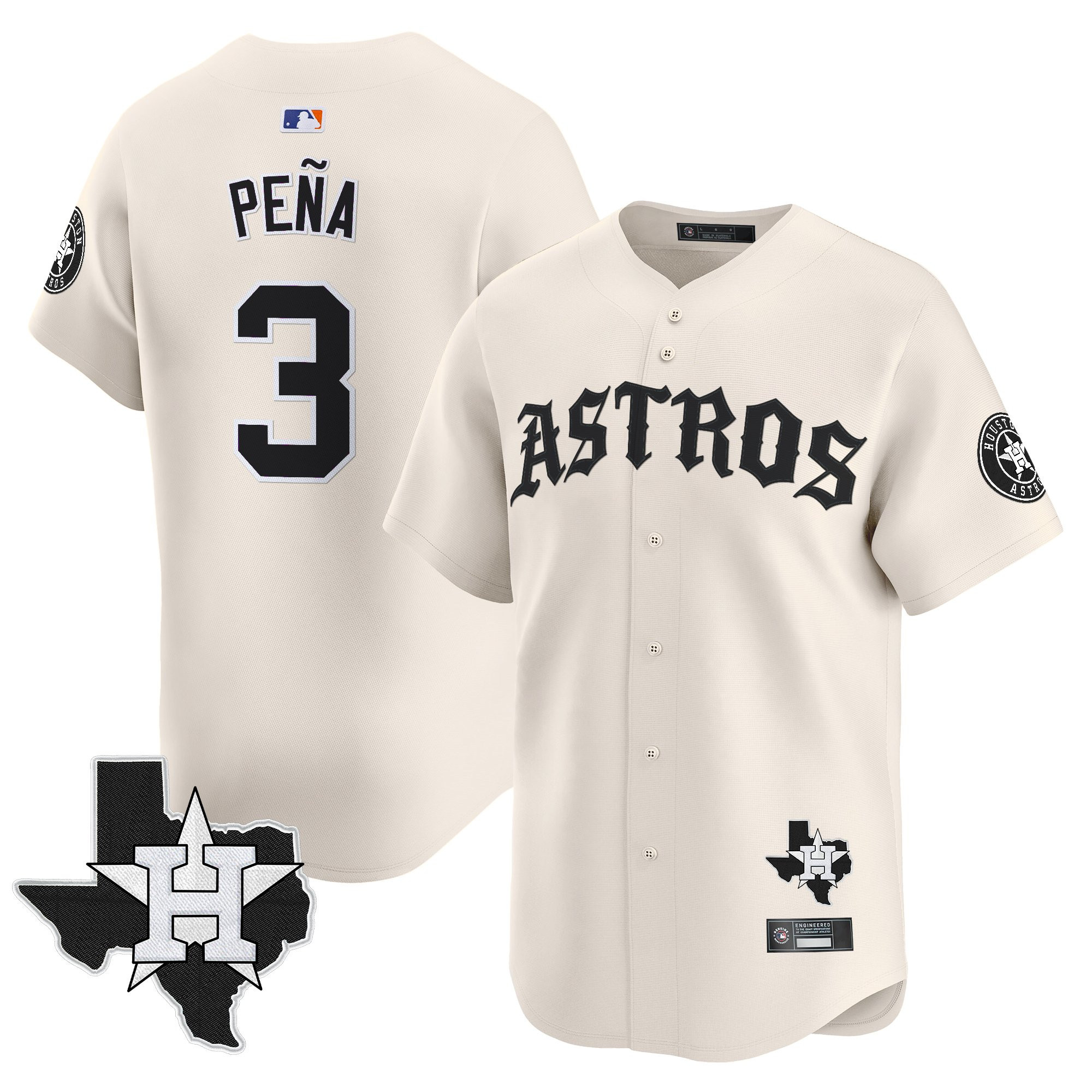 Men's Houston Astros 'Old English Edition' Vapor Premier Limited Jersey - All Stitched