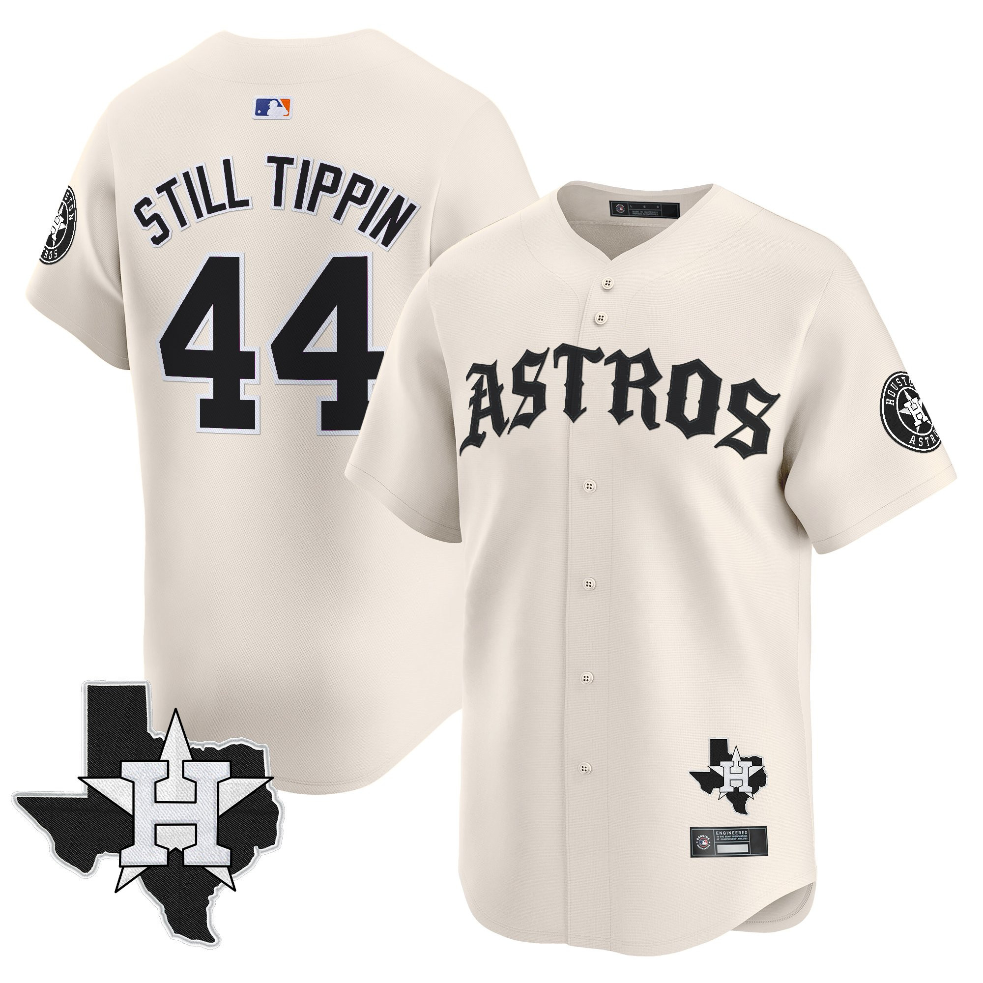 Men's Houston Astros 'Old English Edition' Vapor Premier Limited Jersey - All Stitched