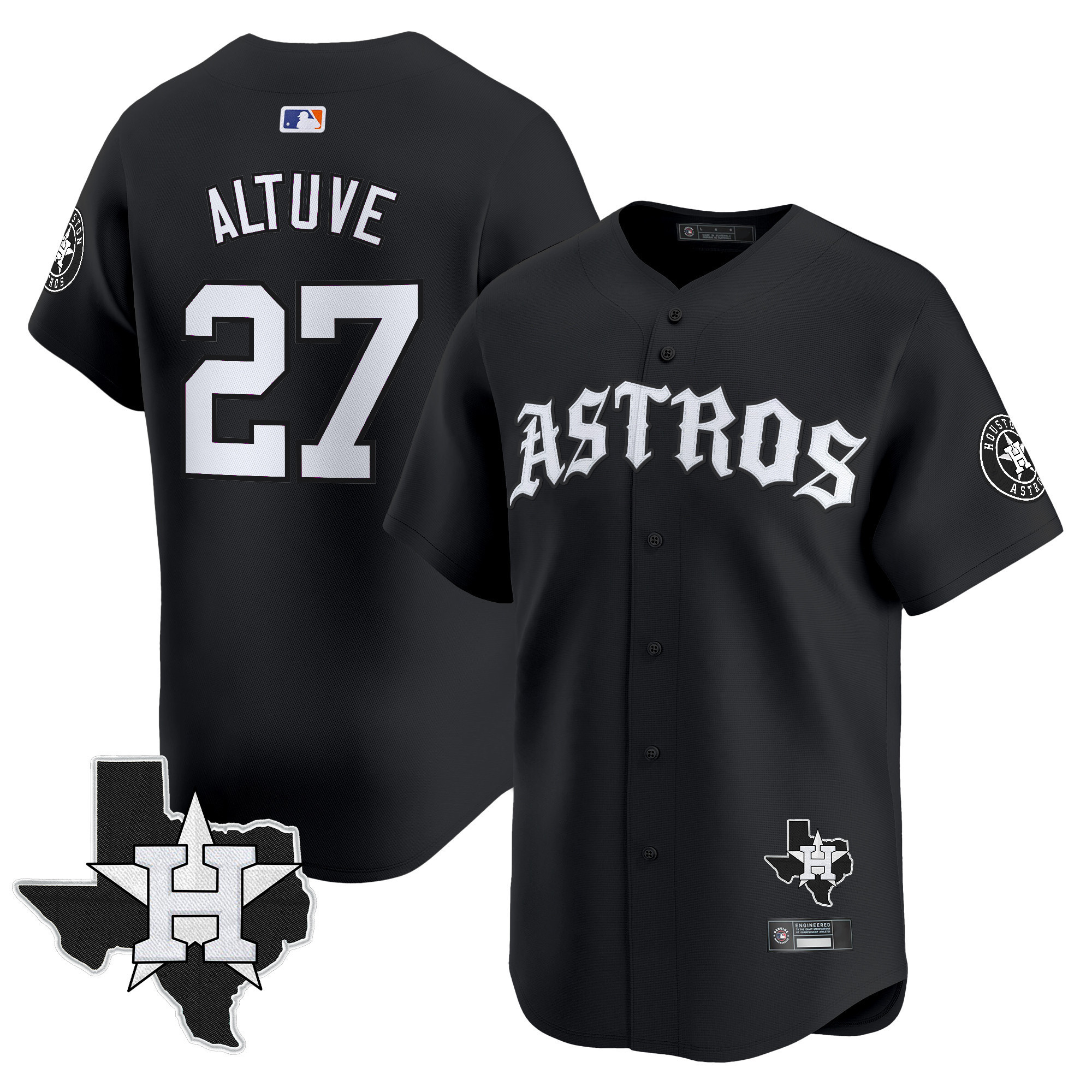 Men's Houston Astros 'Old English Edition' Vapor Premier Limited Jersey - All Stitched