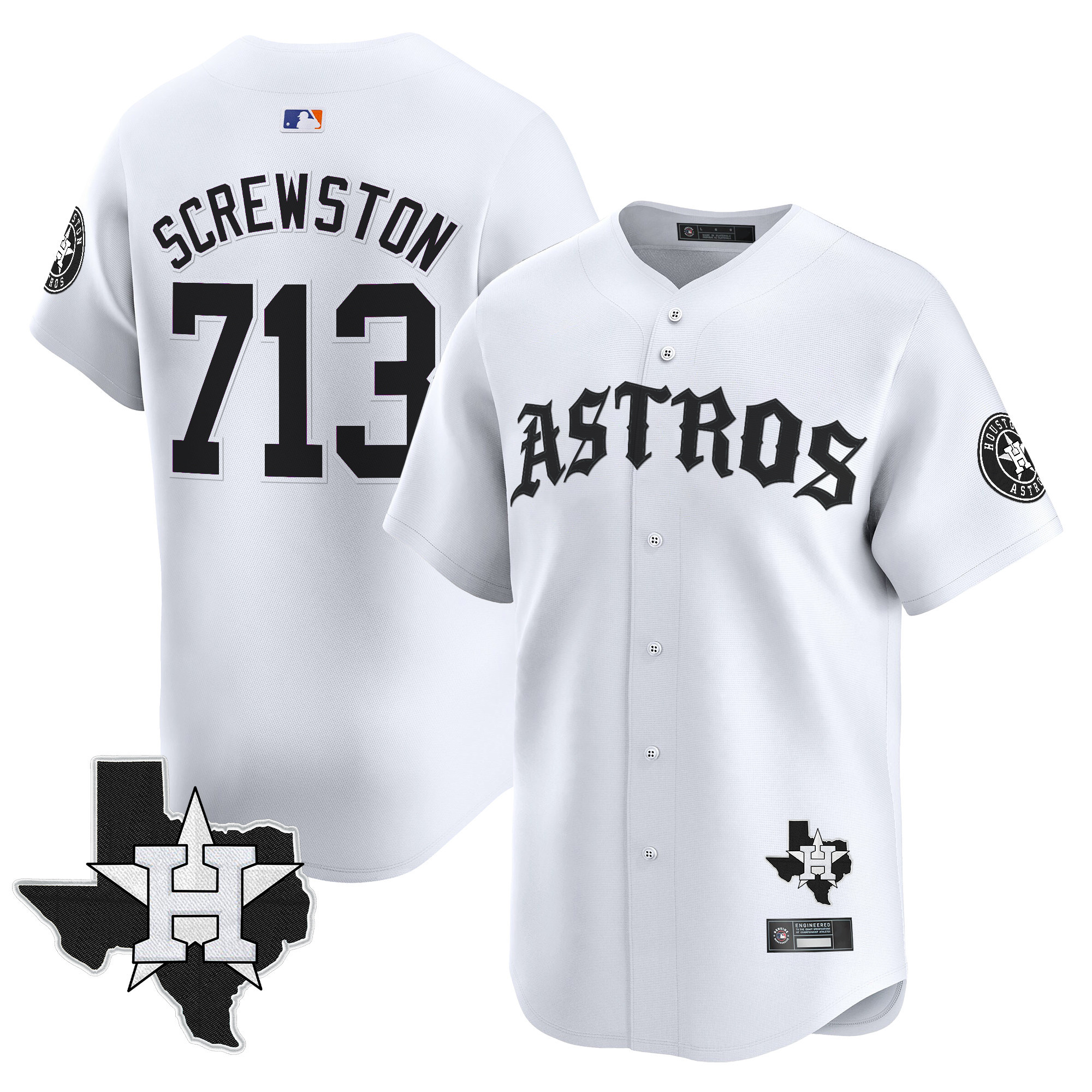 Men's Houston Astros 'Old English Edition' Vapor Premier Limited Jersey - All Stitched