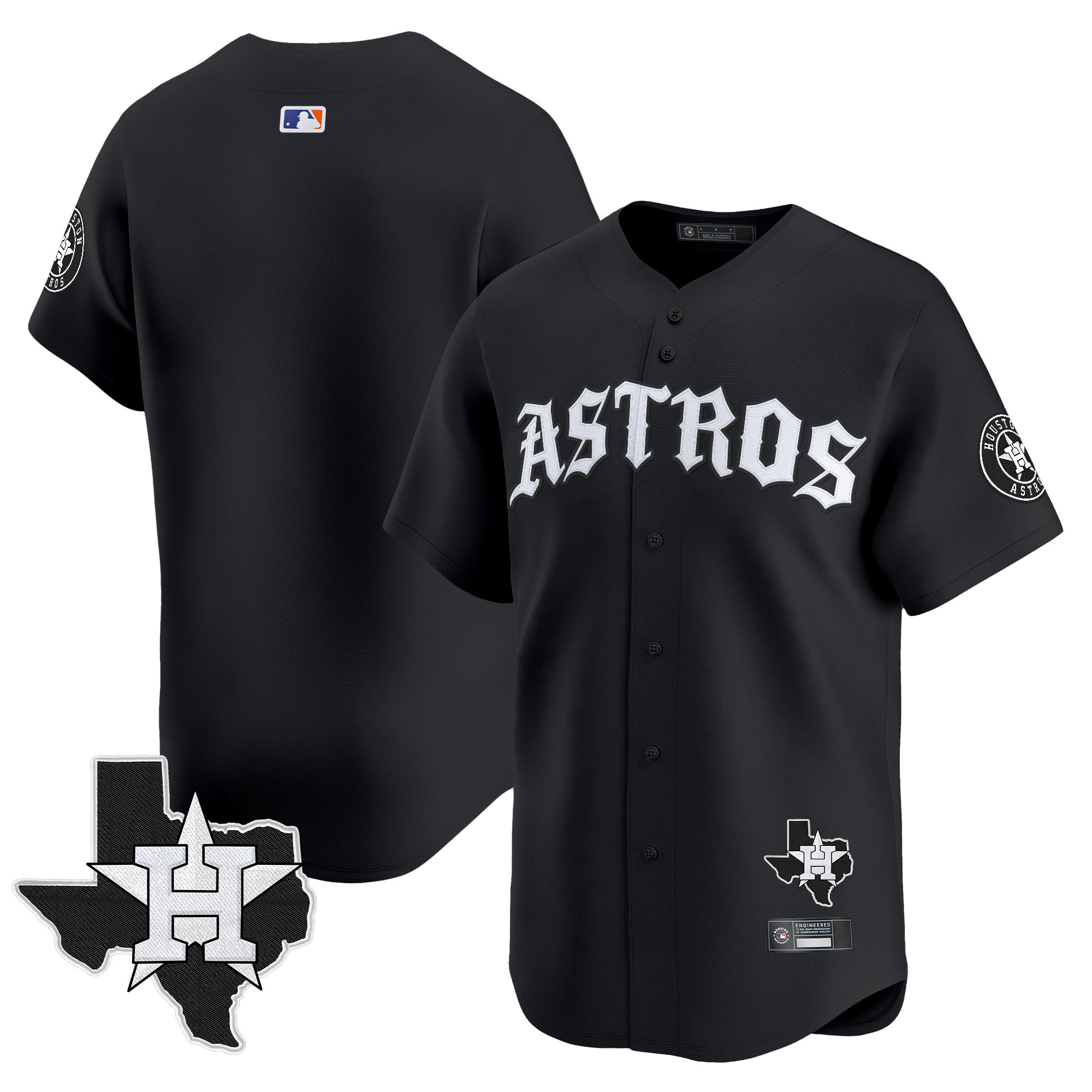 Men's Houston Astros 'Old English Edition' Vapor Premier Limited Jersey - All Stitched
