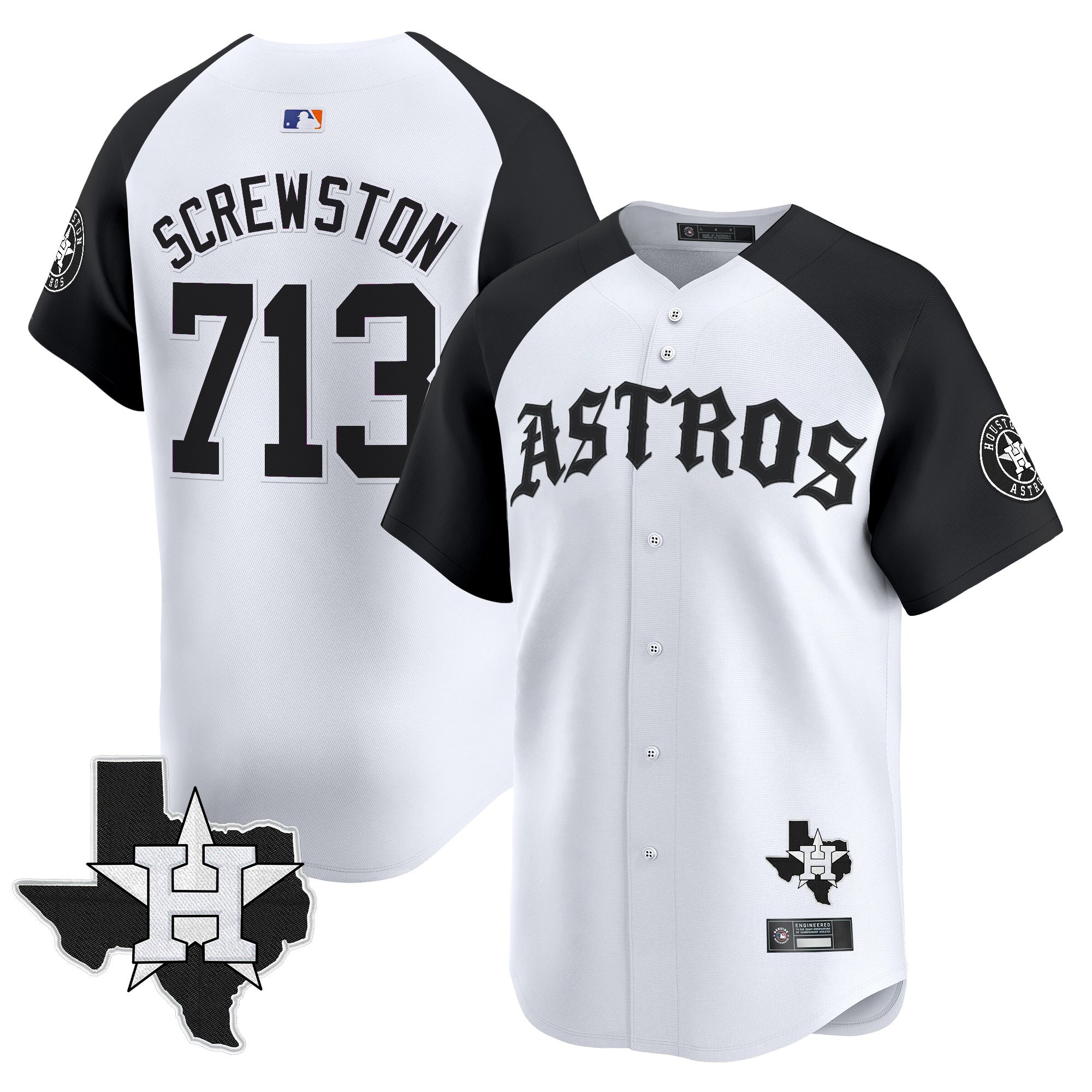 Men's Houston Astros 'Old English Edition' Vapor Premier Limited Jersey - All Stitched