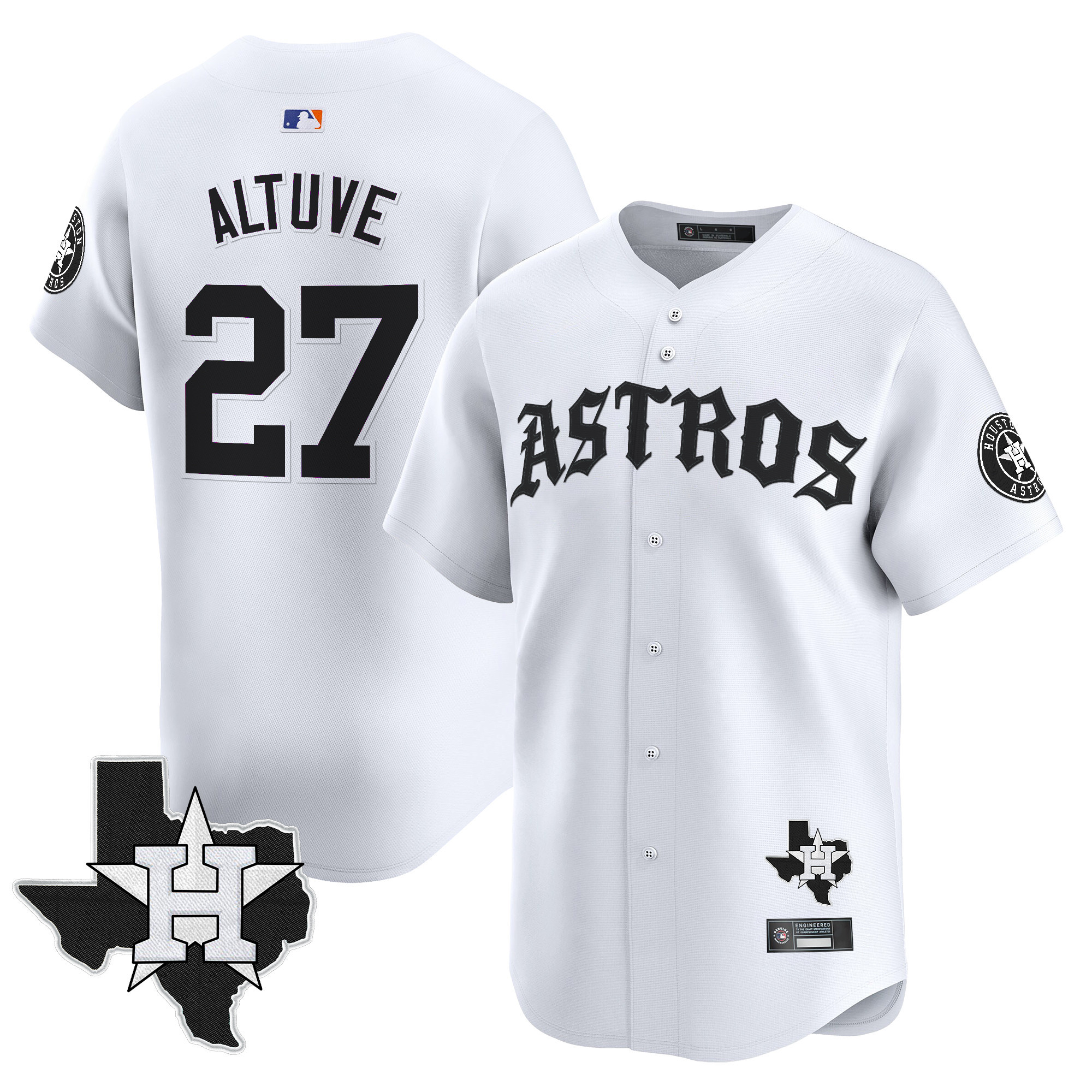 Men's Houston Astros 'Old English Edition' Vapor Premier Limited Jersey - All Stitched