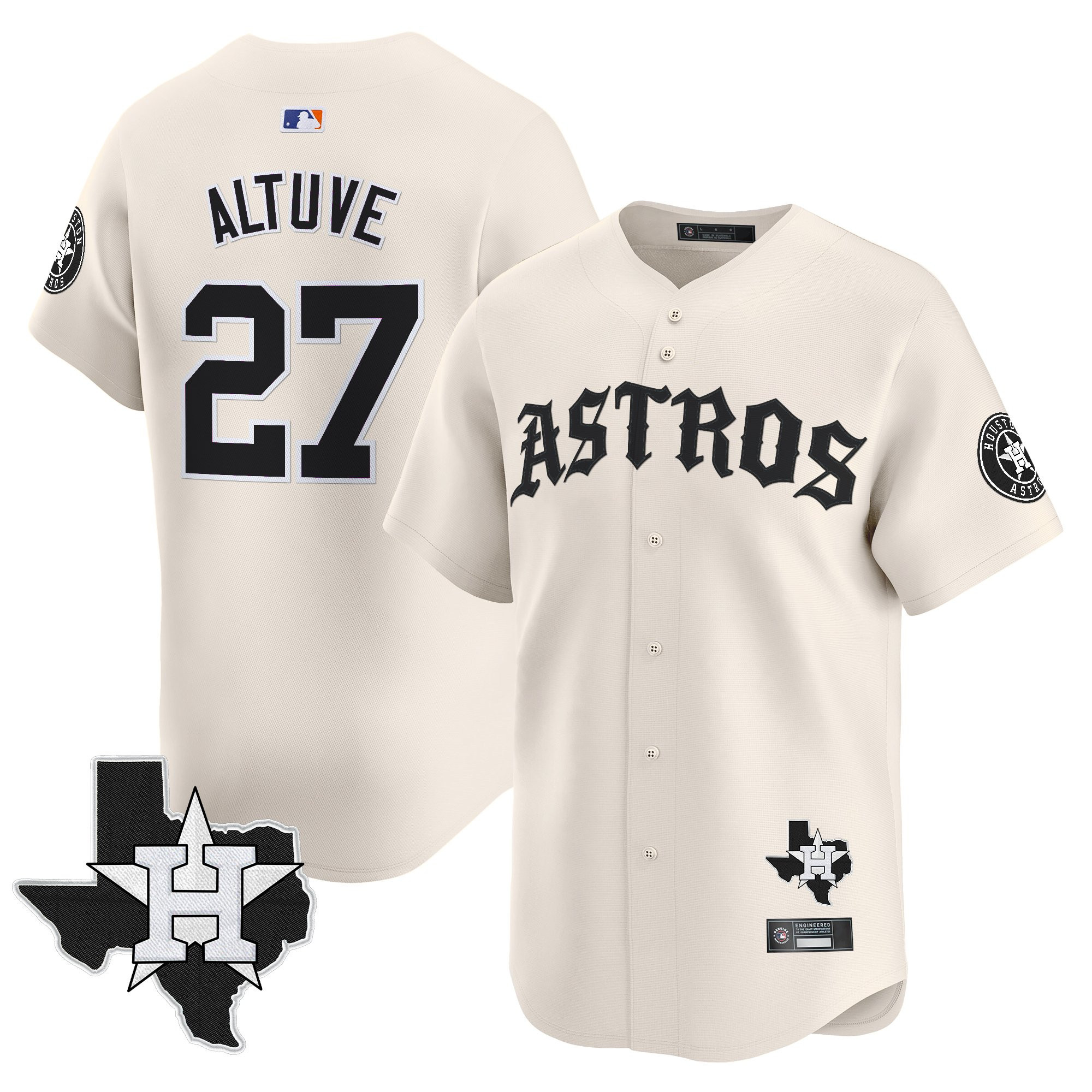 Men's Houston Astros 'Old English Edition' Vapor Premier Limited Jersey - All Stitched
