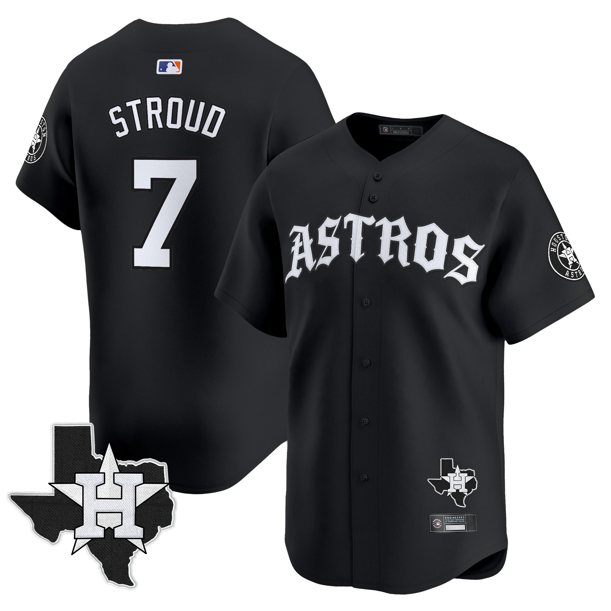 Men's Houston Astros 'Old English Edition' Vapor Premier Limited Jersey - All Stitched