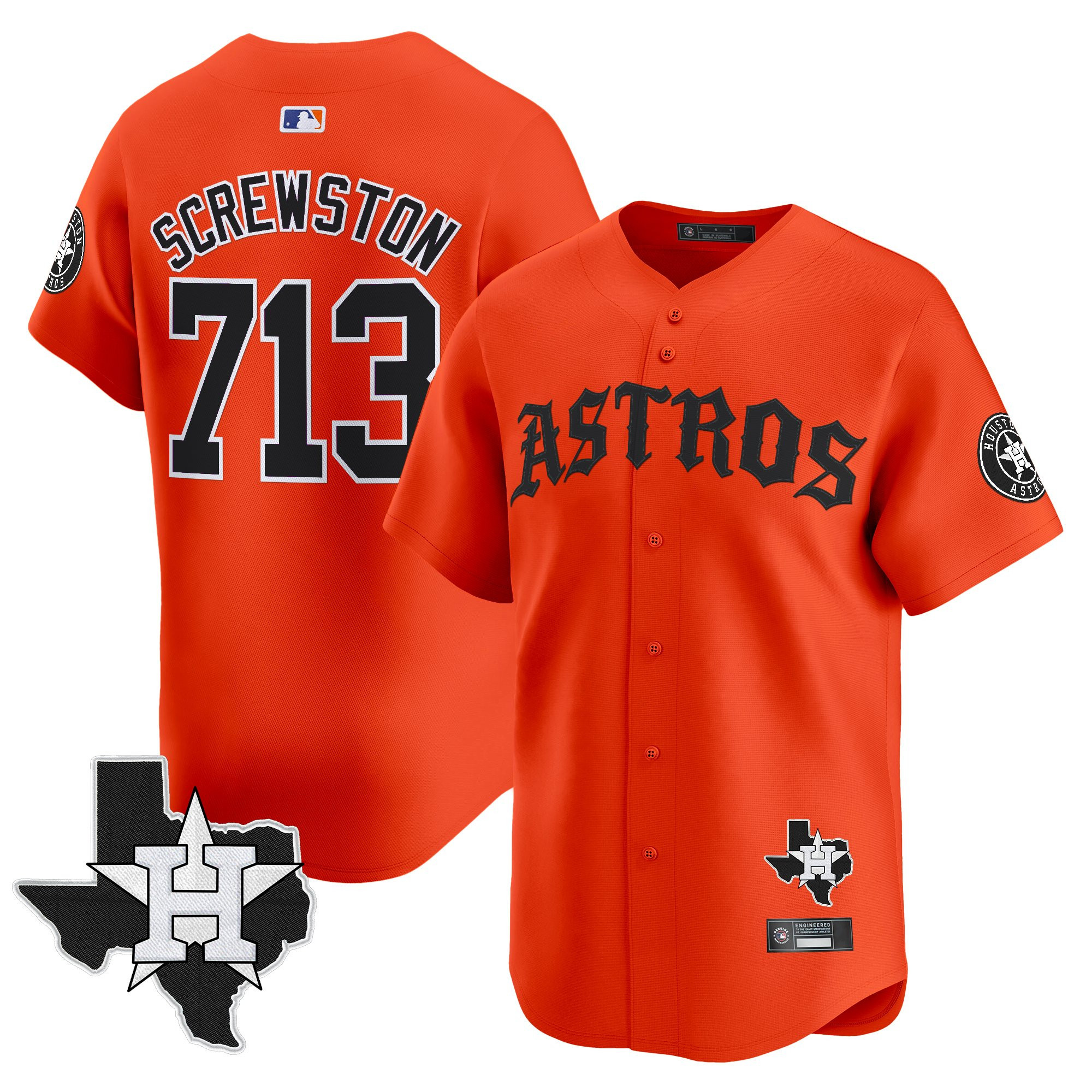 Men's Houston Astros 'Old English Edition' Vapor Premier Limited Jersey - All Stitched