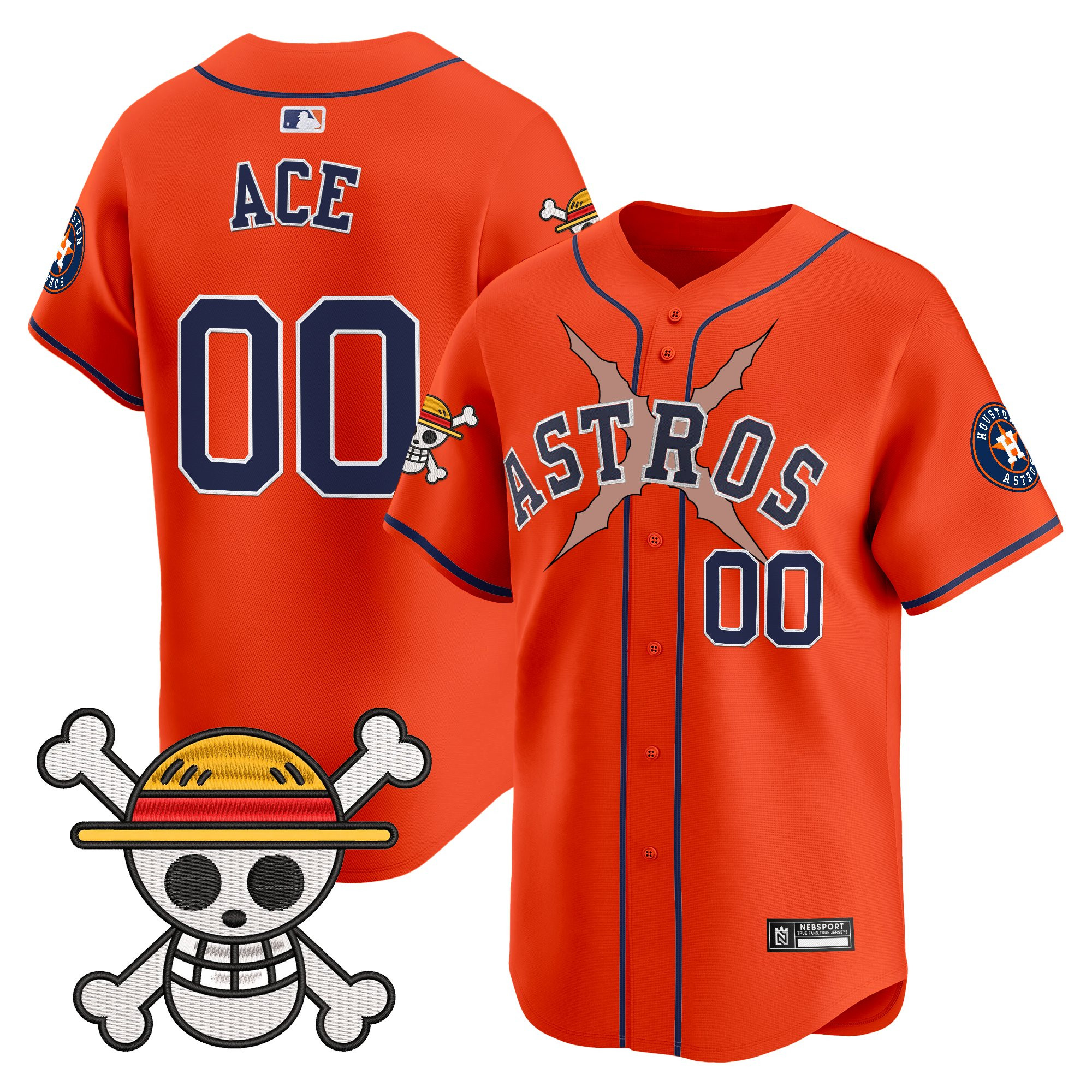 Men's Houston Astros x One Piece 2025 Vapor Premier Limited Jersey - All Stitched