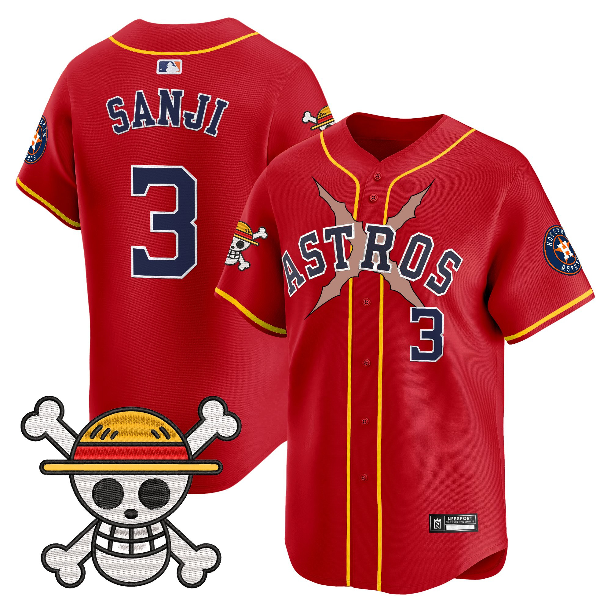 Men's Houston Astros x One Piece 2025 Vapor Premier Limited Jersey - All Stitched