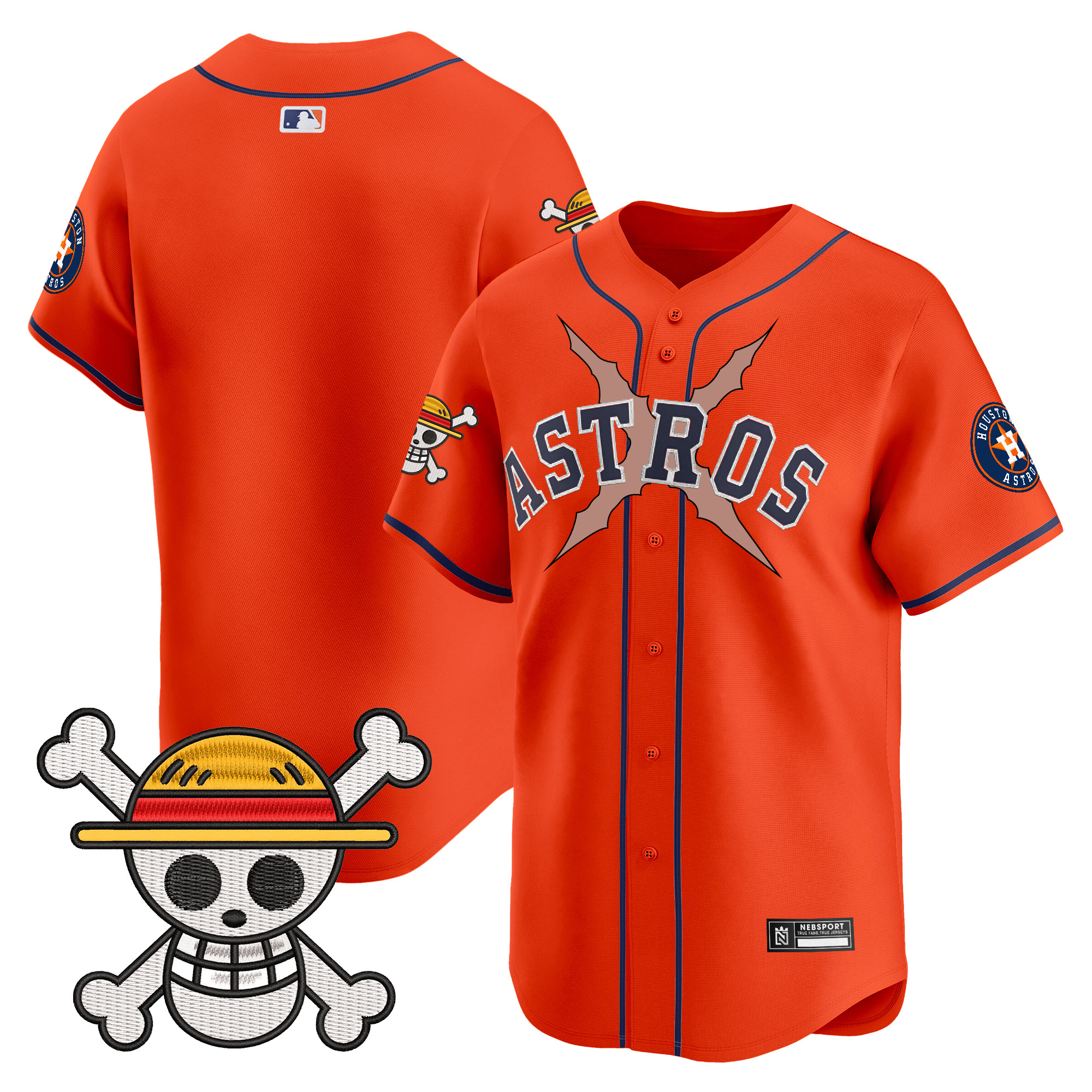 Men's Houston Astros x One Piece 2025 Vapor Premier Limited Jersey - All Stitched