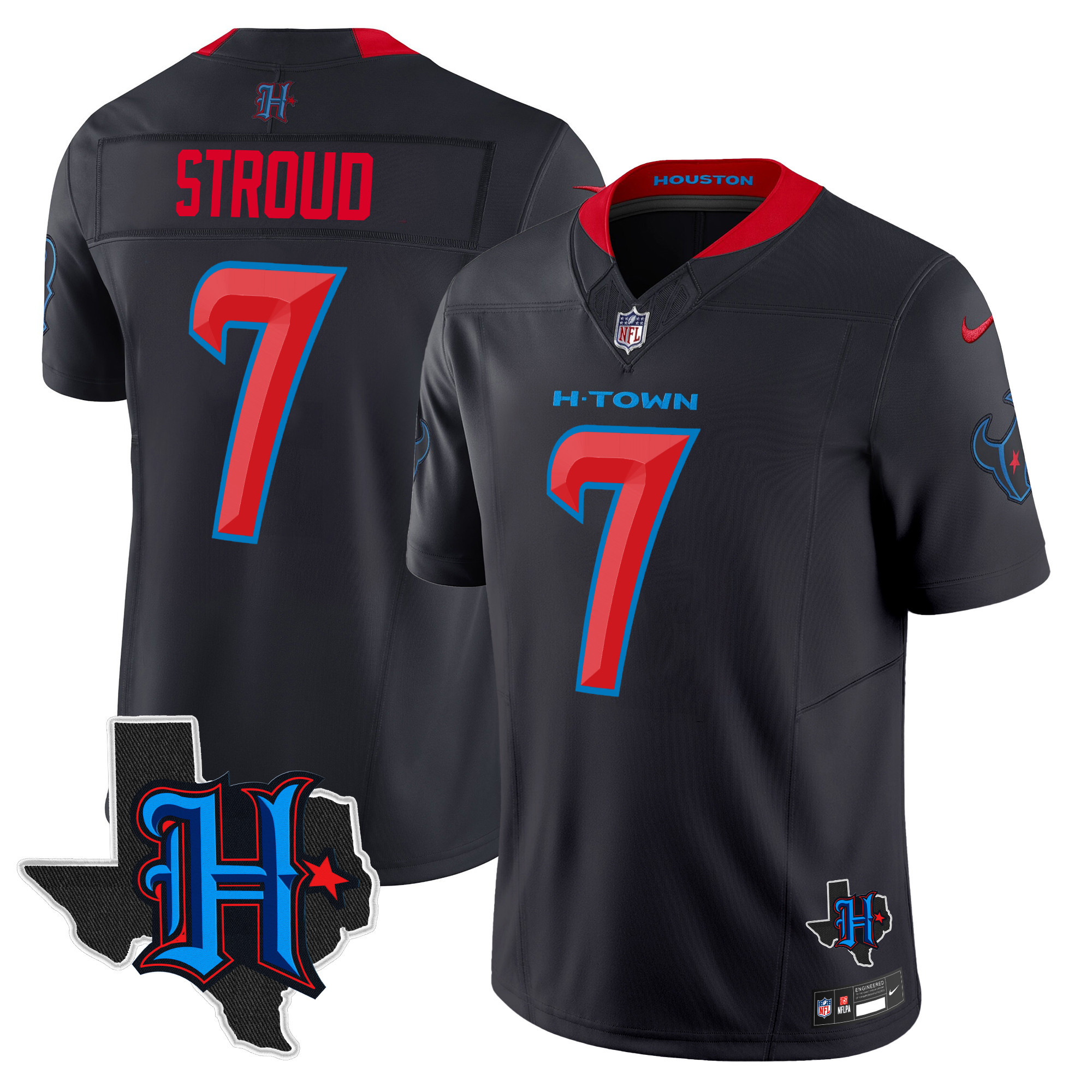 Men's Houston Texans 2025 Texas Patch Vapor Limited Jersey V2 - All Stitched