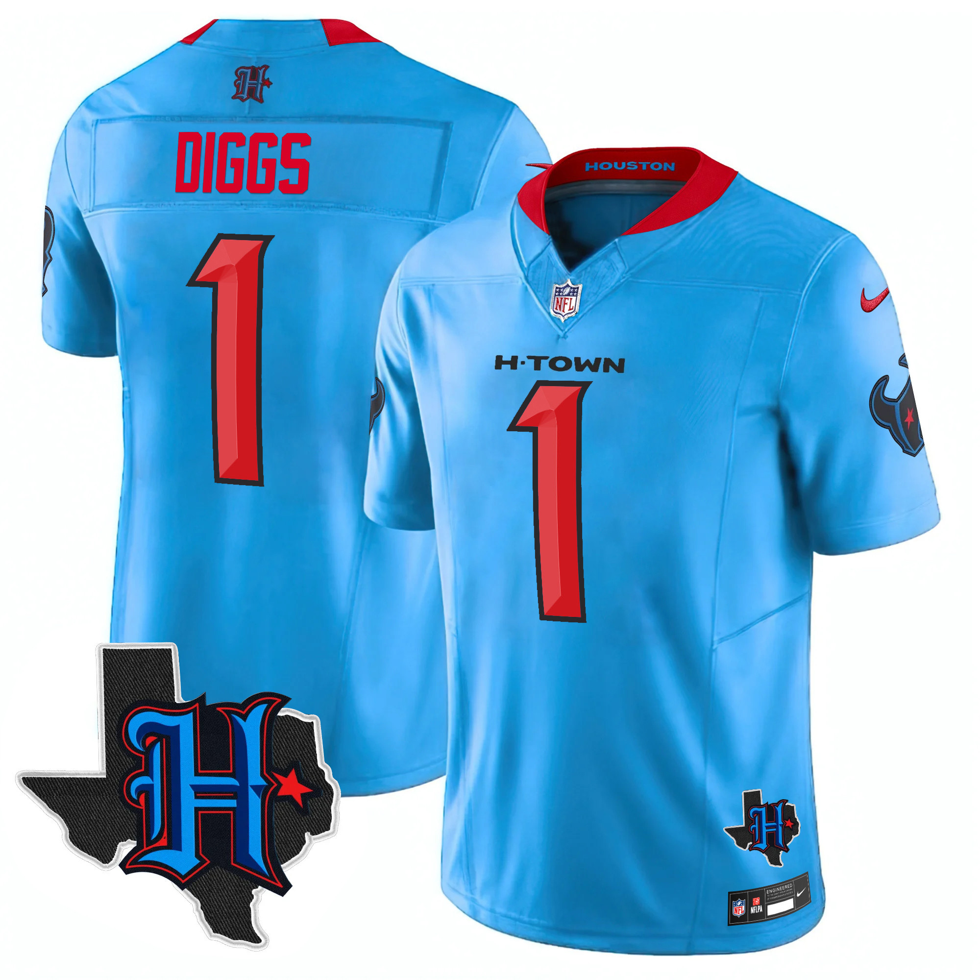 Men's Houston Texans 2025 Texas Patch Vapor Limited Jersey V2 - All Stitched