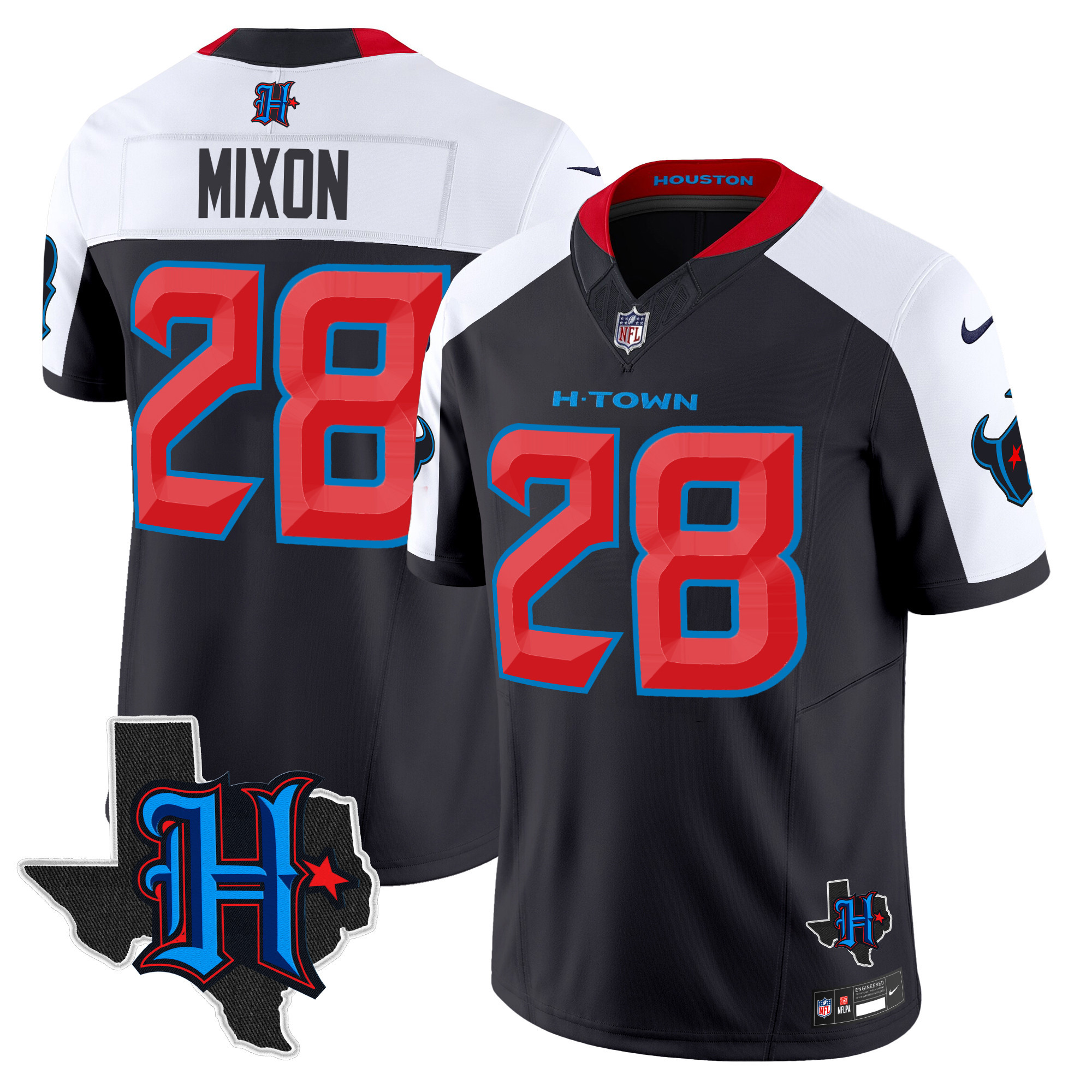 Men's Houston Texans 2025 Texas Patch Vapor Limited Jersey V2 - All Stitched