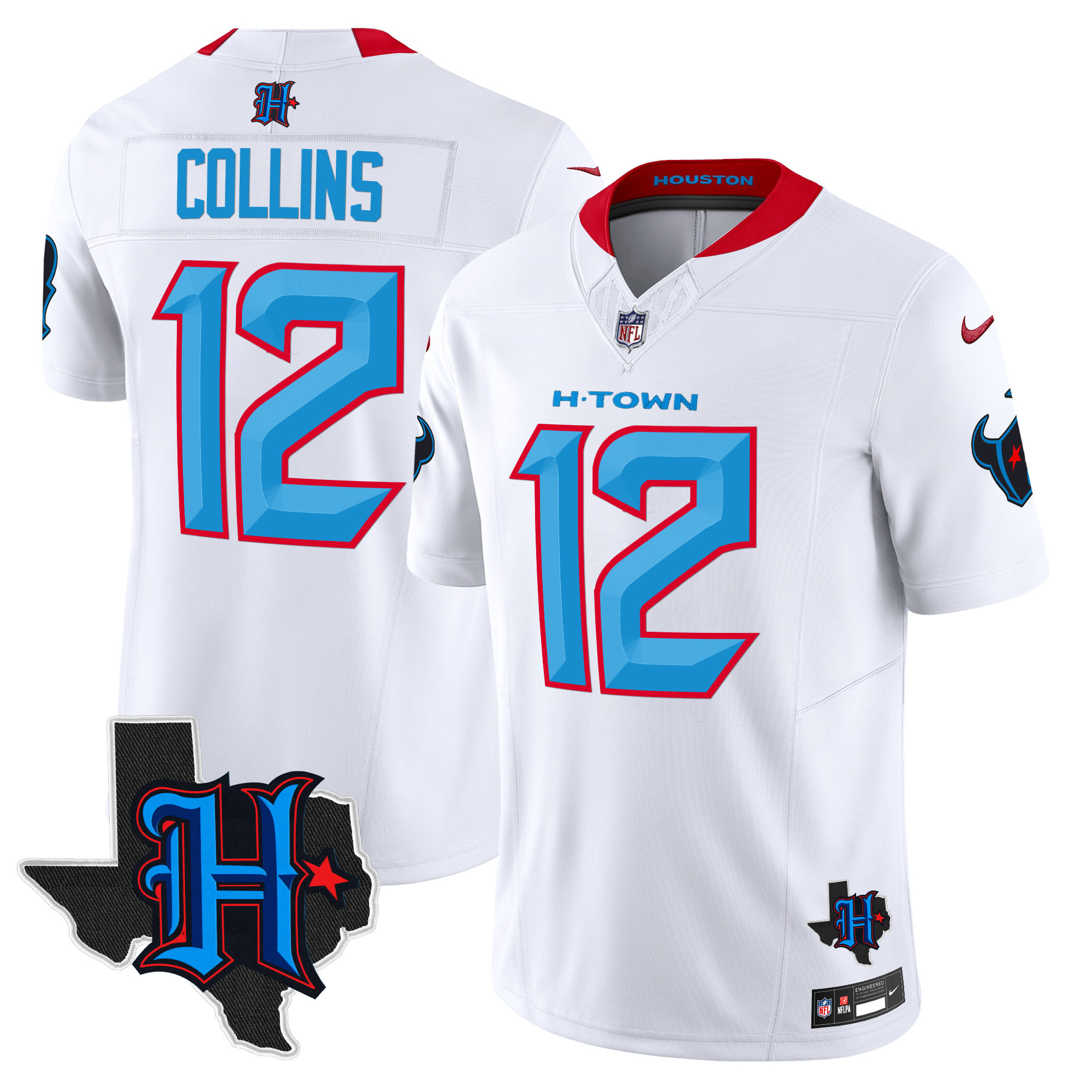 Men's Houston Texans 2025 Texas Patch Vapor Limited Jersey V2 - All Stitched