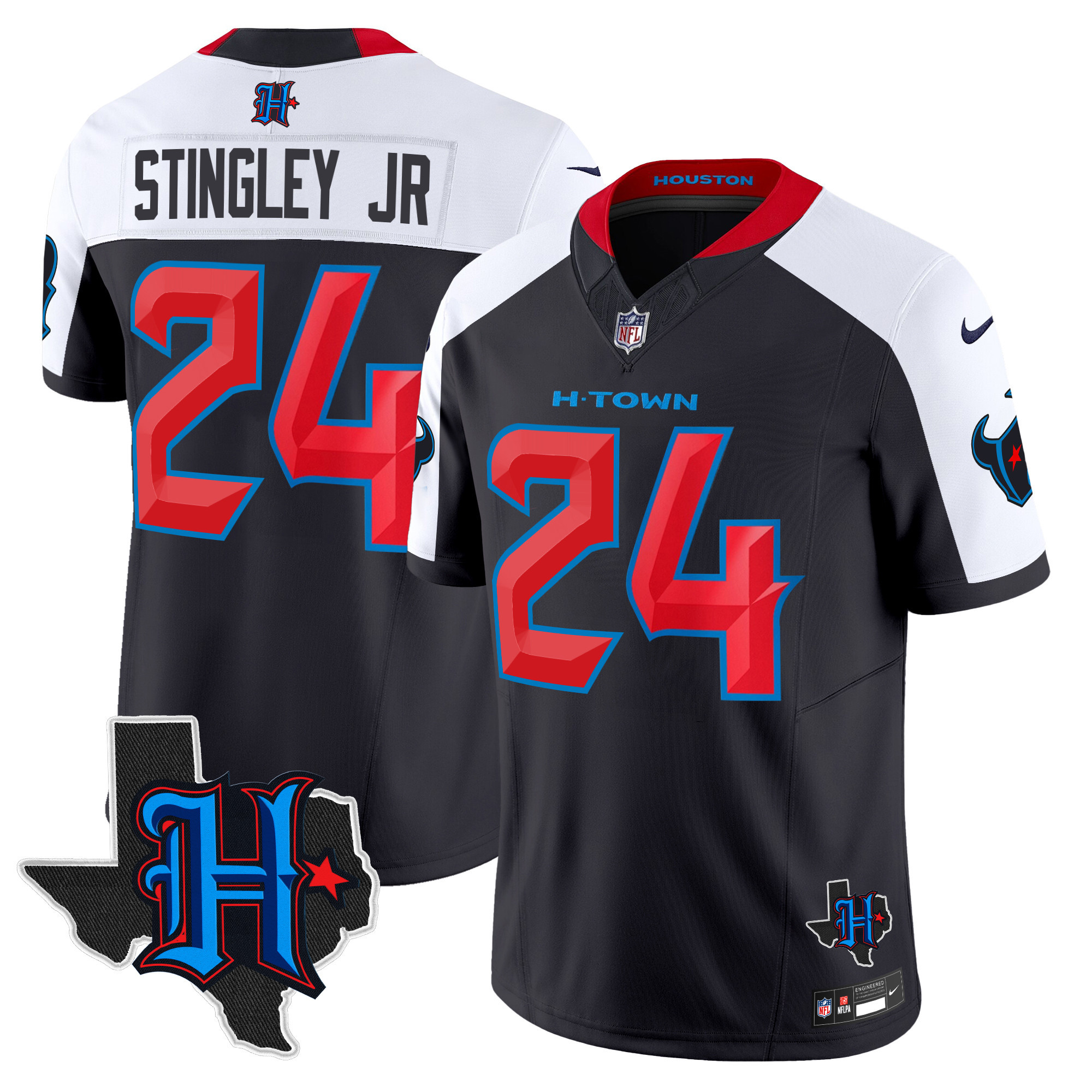 Men's Houston Texans 2025 Texas Patch Vapor Limited Jersey V2 - All Stitched