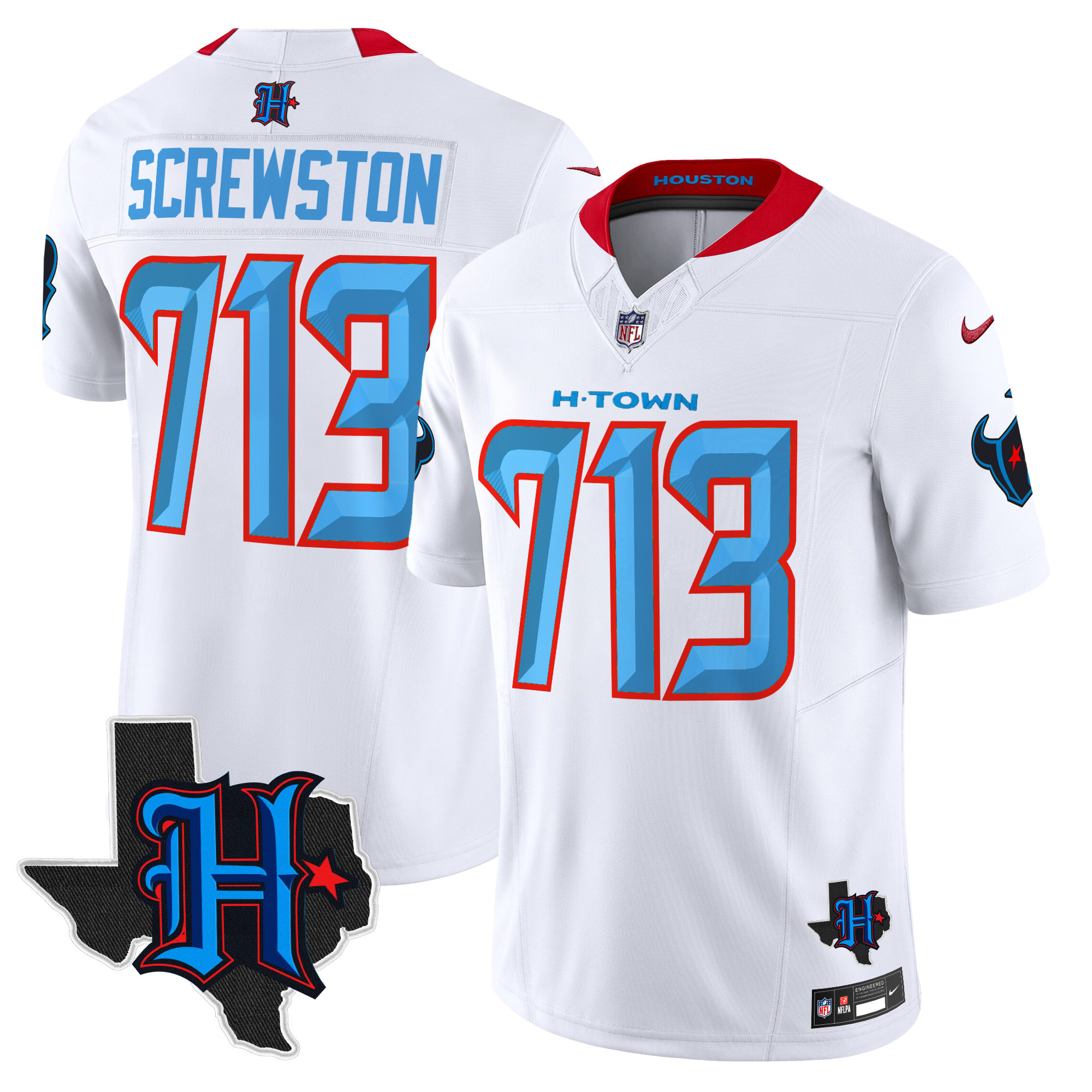 Men's Houston Texans 2025 Texas Patch Vapor Limited Jersey V2 - All Stitched