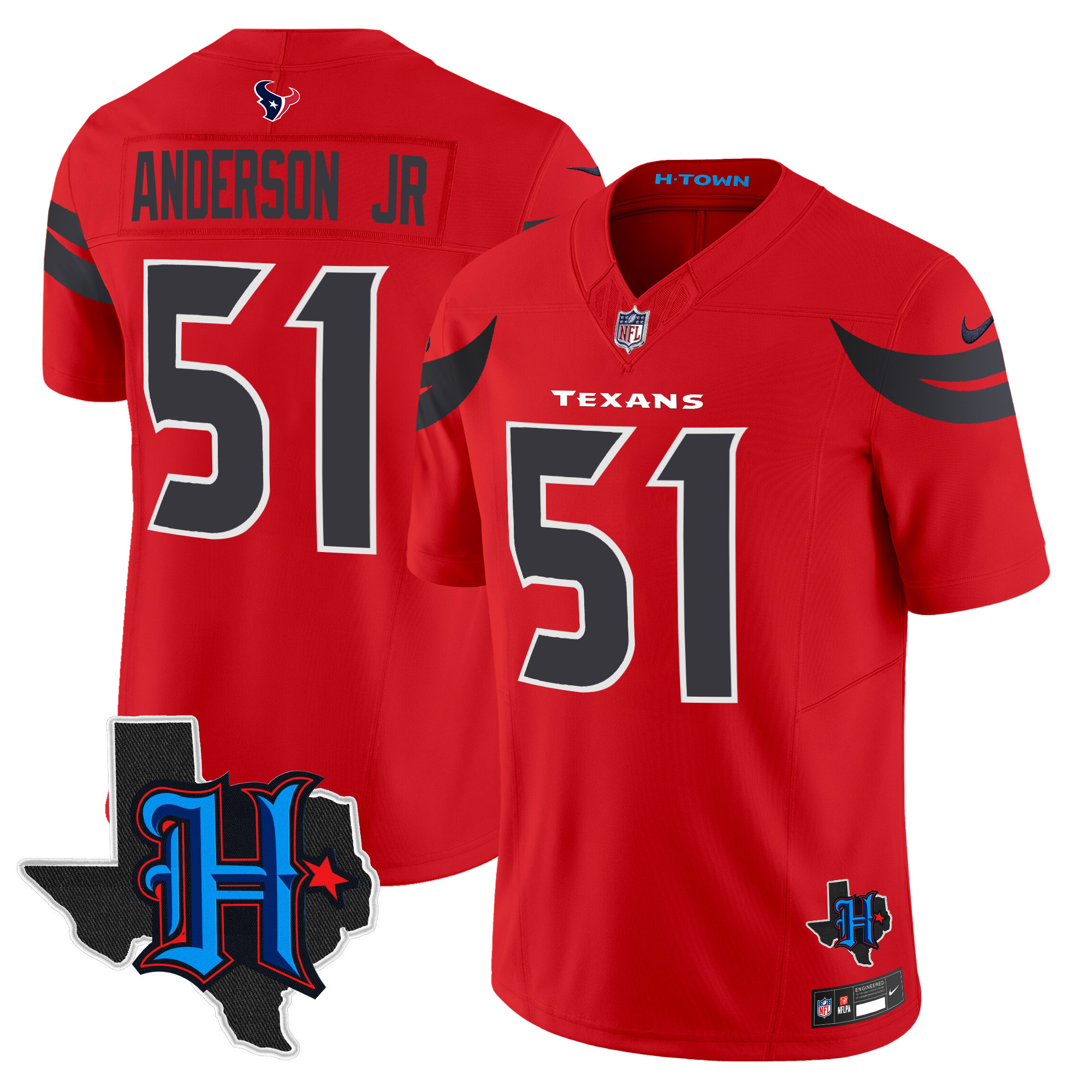 Men's Houston Texans 2025 Texas Patch Vapor Limited Jersey V2 - All Stitched