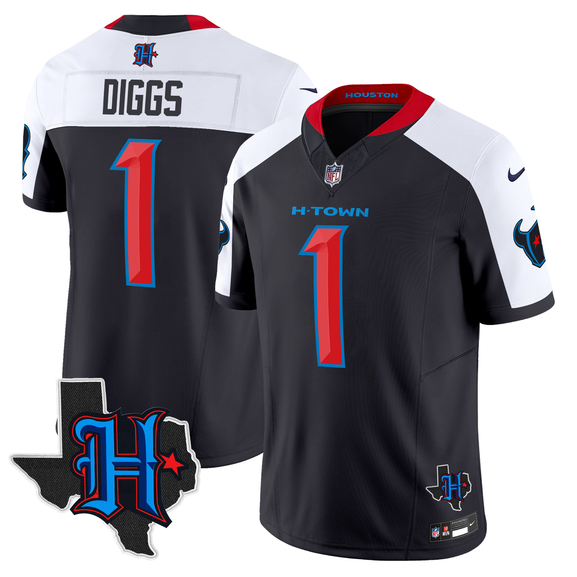 Men's Houston Texans 2025 Texas Patch Vapor Limited Jersey V2 - All Stitched