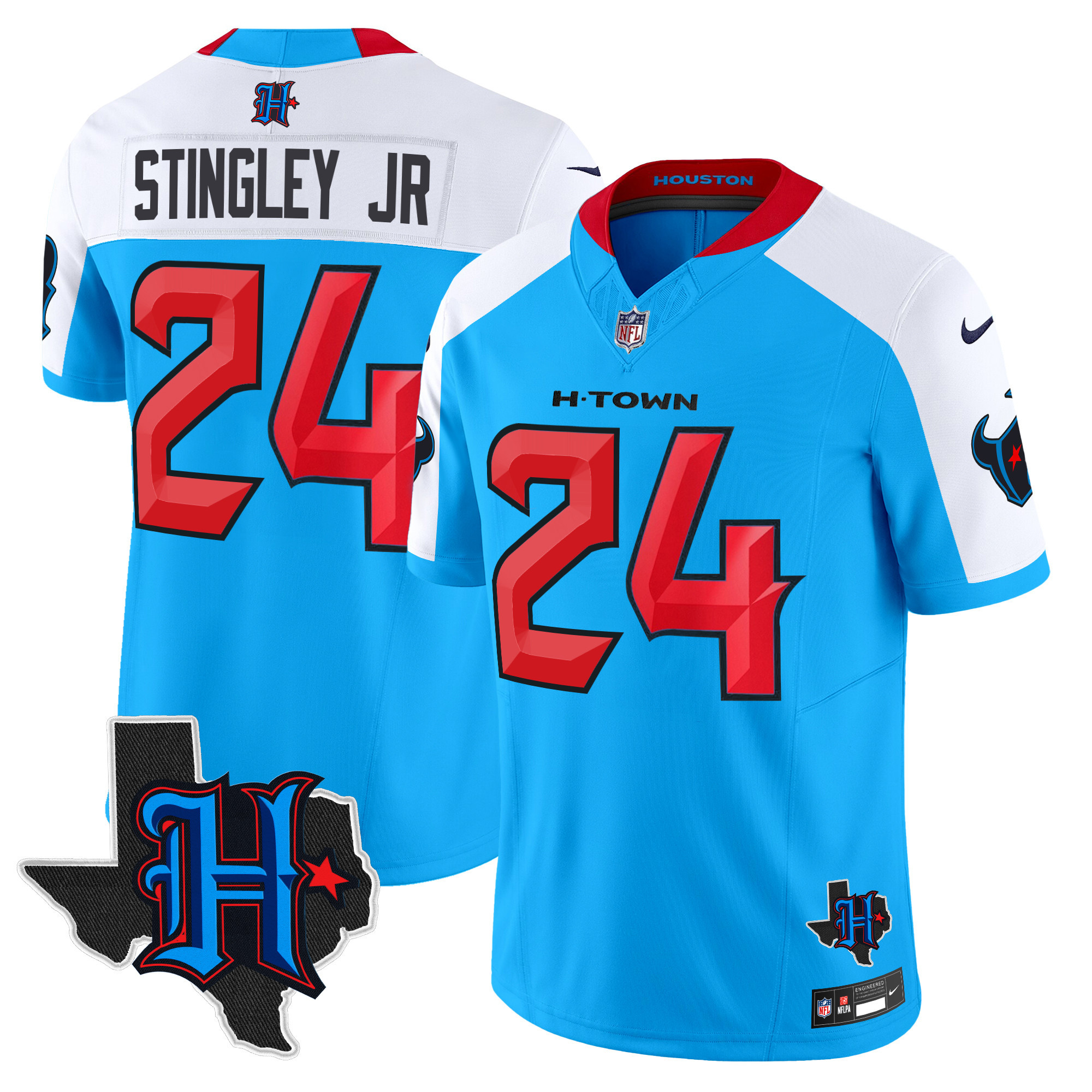 Men's Houston Texans 2025 Texas Patch Vapor Limited Jersey V2 - All Stitched