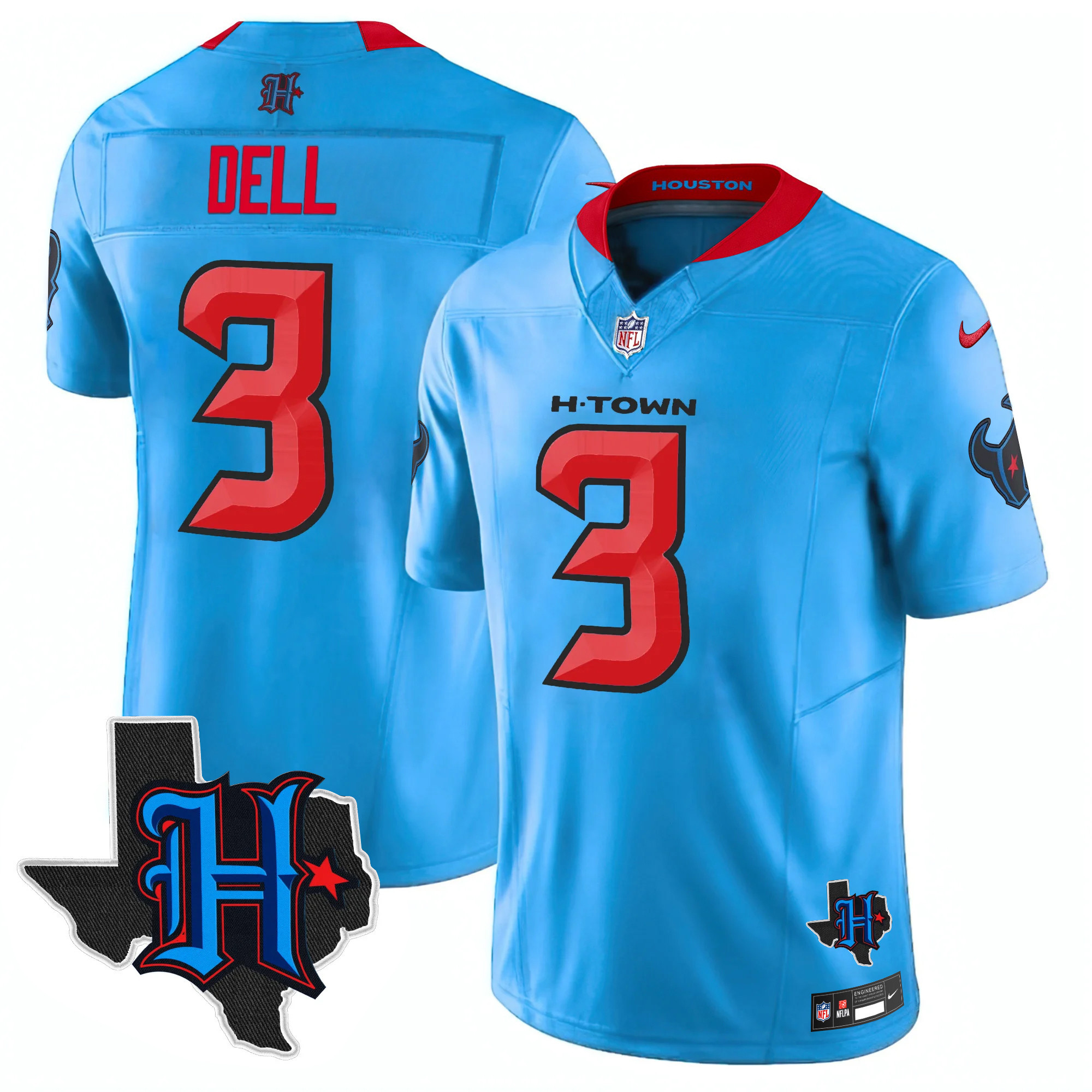 Men's Houston Texans 2025 Texas Patch Vapor Limited Jersey V2 - All Stitched