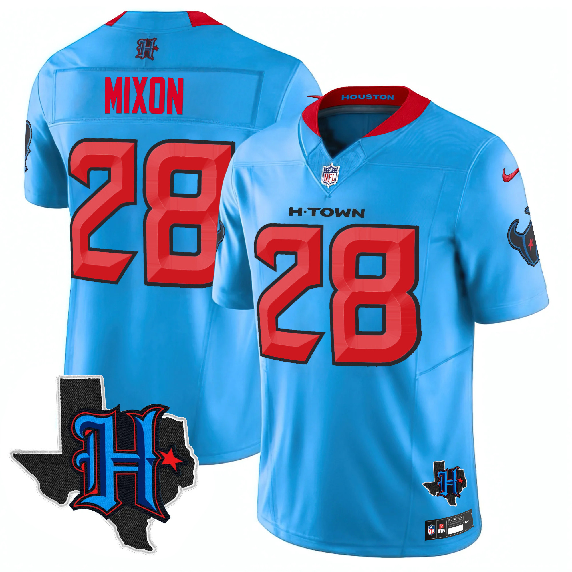 Men's Houston Texans 2025 Texas Patch Vapor Limited Jersey V2 - All Stitched