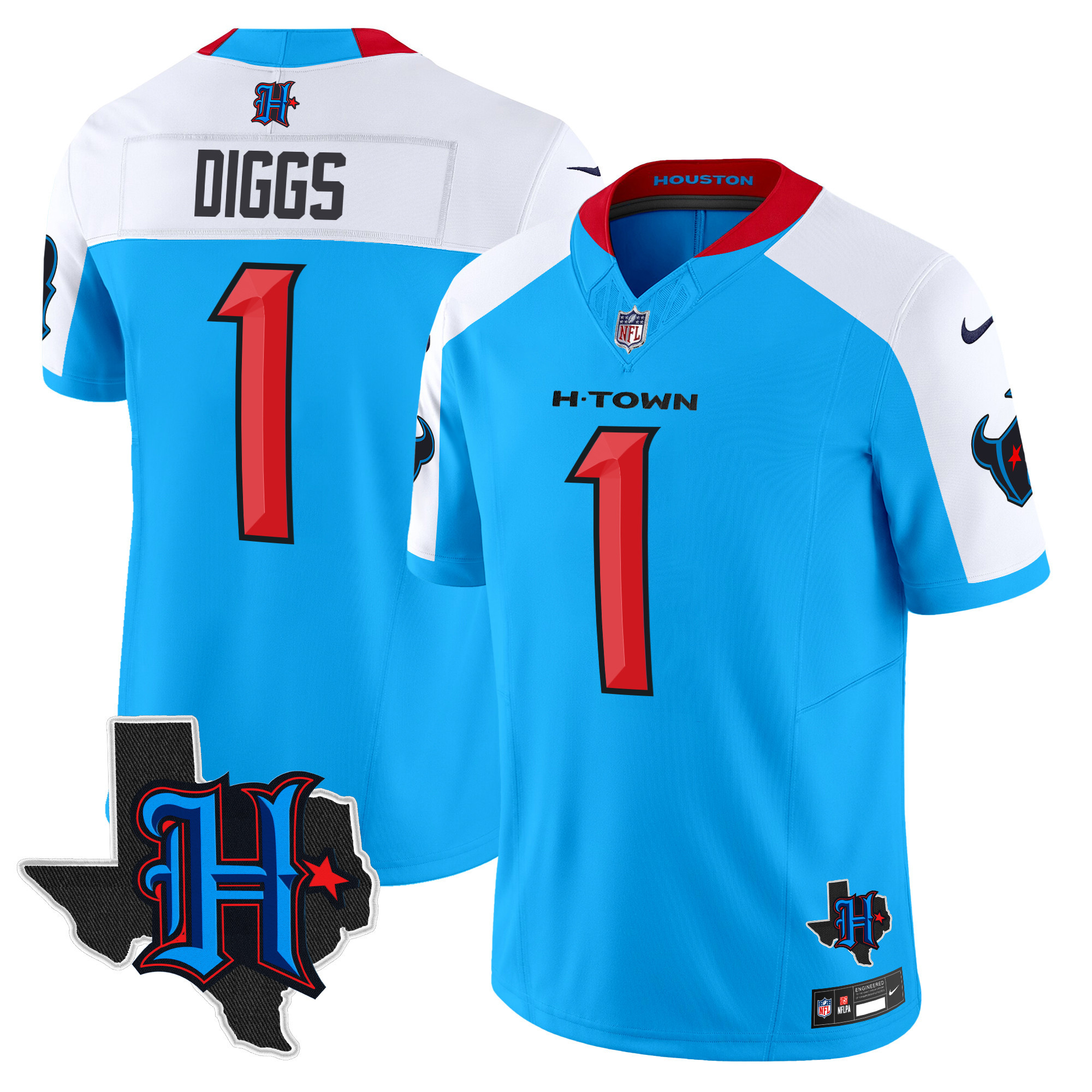 Men's Houston Texans 2025 Texas Patch Vapor Limited Jersey V2 - All Stitched