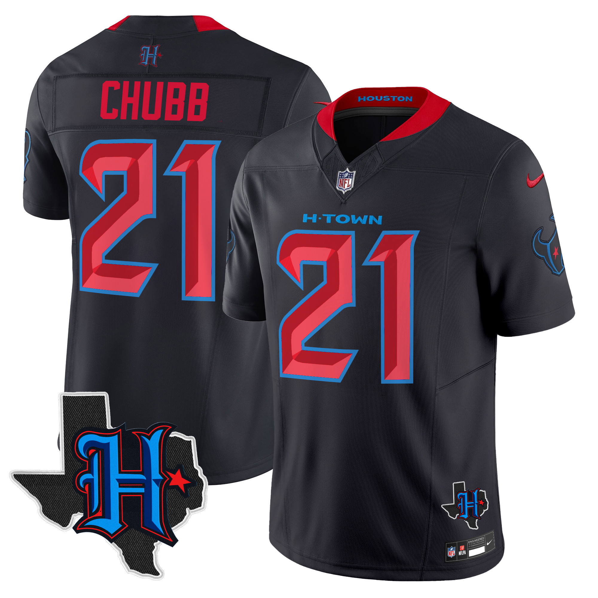 Men's Houston Texans 2025 Texas Patch Vapor Limited Jersey V2 - All Stitched