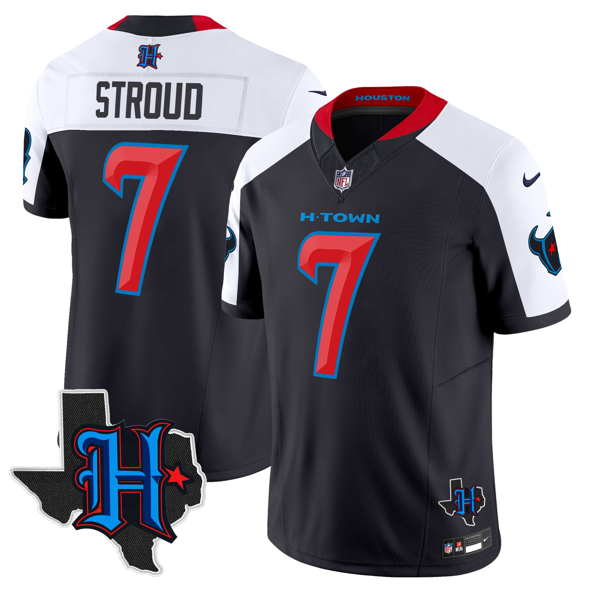 Men's Houston Texans 2025 Texas Patch Vapor Limited Jersey V2 - All Stitched