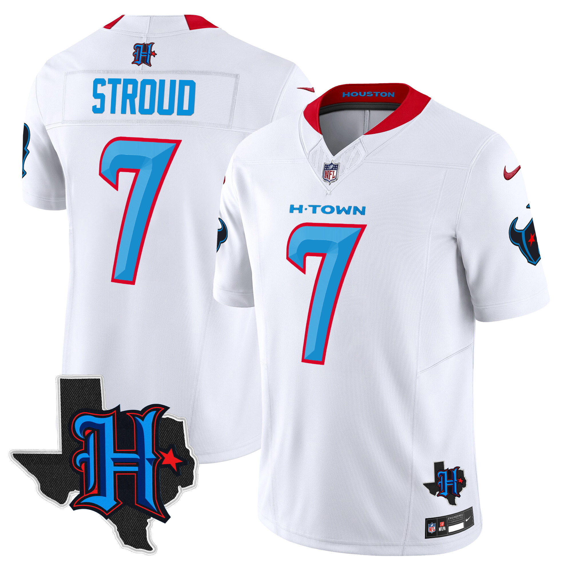 Men's Houston Texans 2025 Texas Patch Vapor Limited Jersey V2 - All Stitched