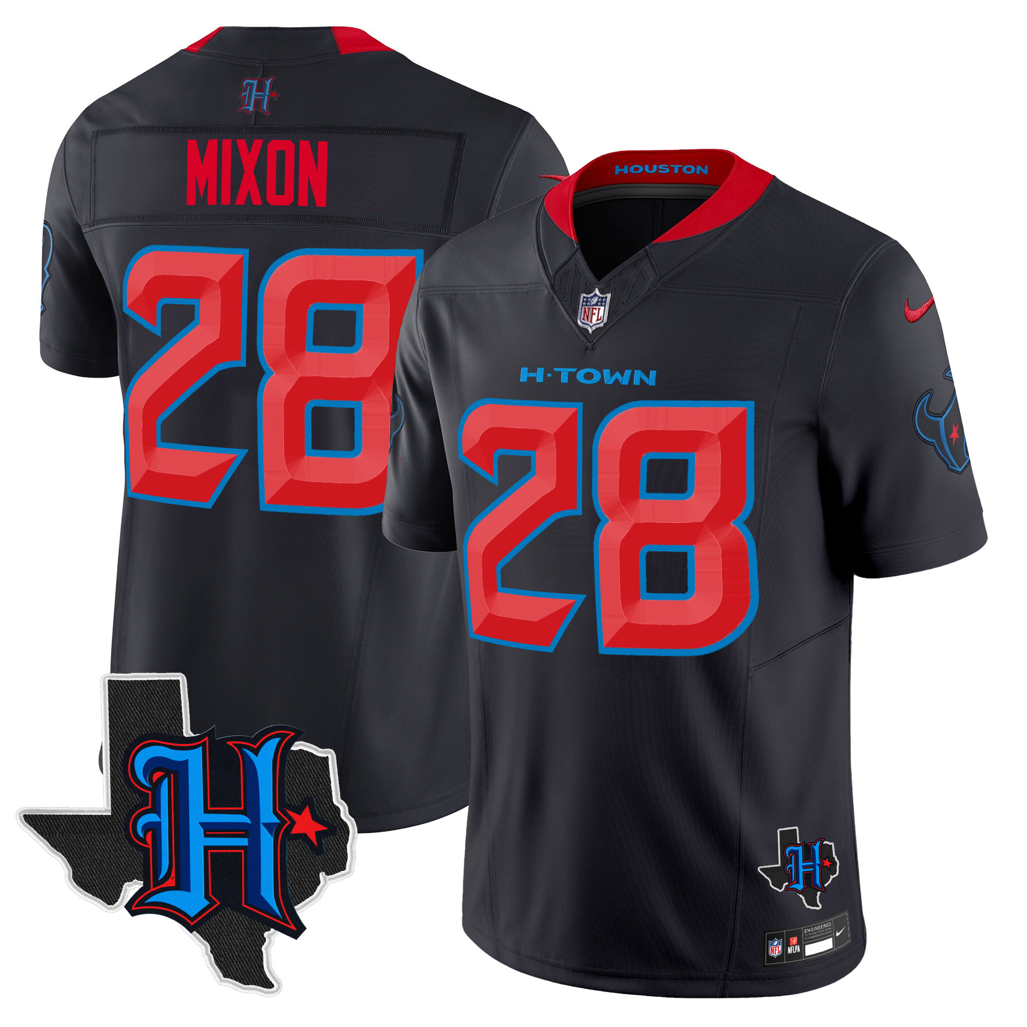 Men's Houston Texans 2025 Texas Patch Vapor Limited Jersey V2 - All Stitched