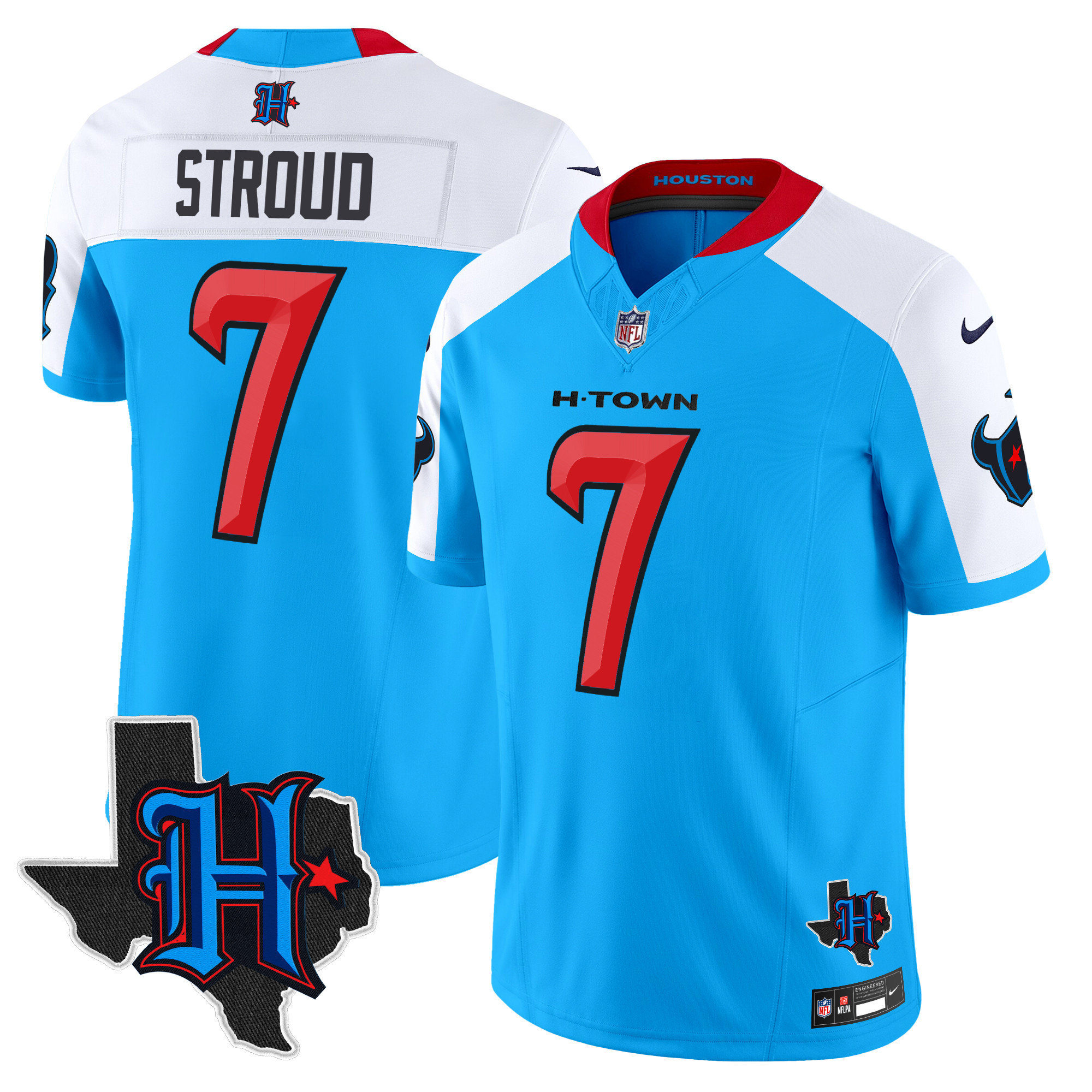 Men's Houston Texans 2025 Texas Patch Vapor Limited Jersey V2 - All Stitched