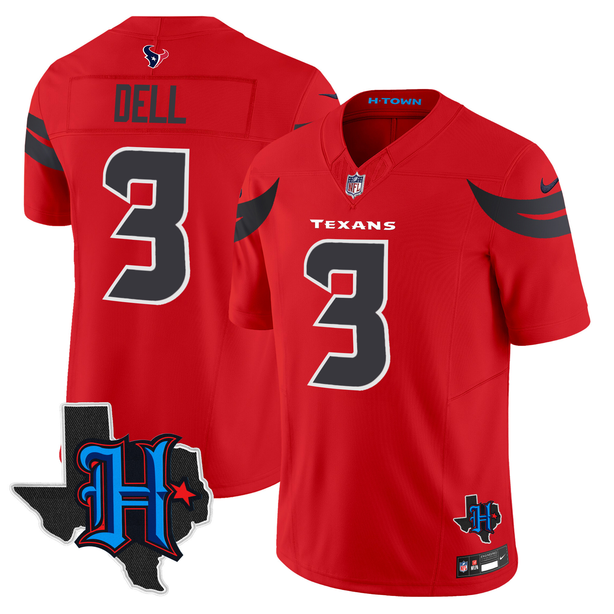 Men's Houston Texans 2025 Texas Patch Vapor Limited Jersey V2 - All Stitched