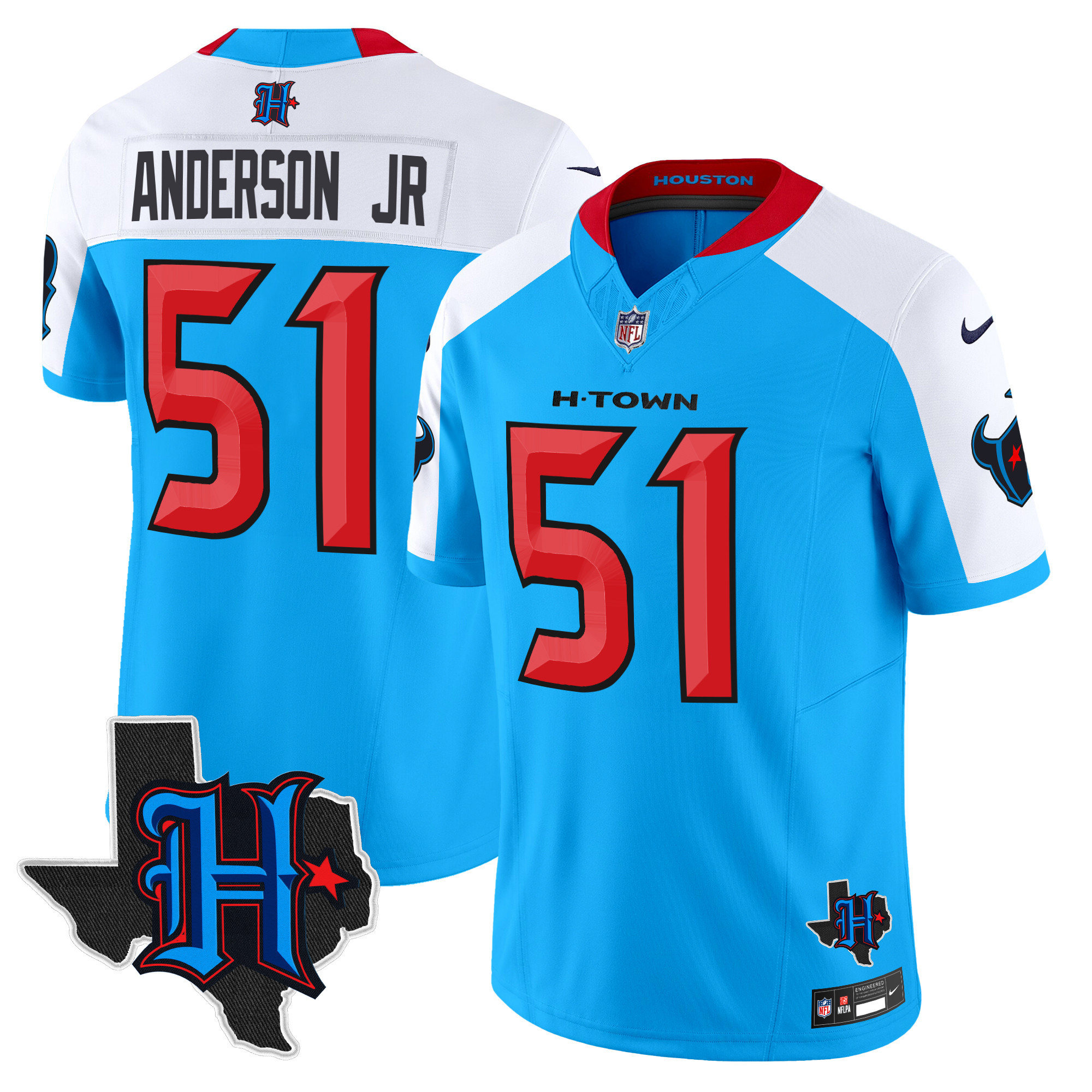 Men's Houston Texans 2025 Texas Patch Vapor Limited Jersey V2 - All Stitched