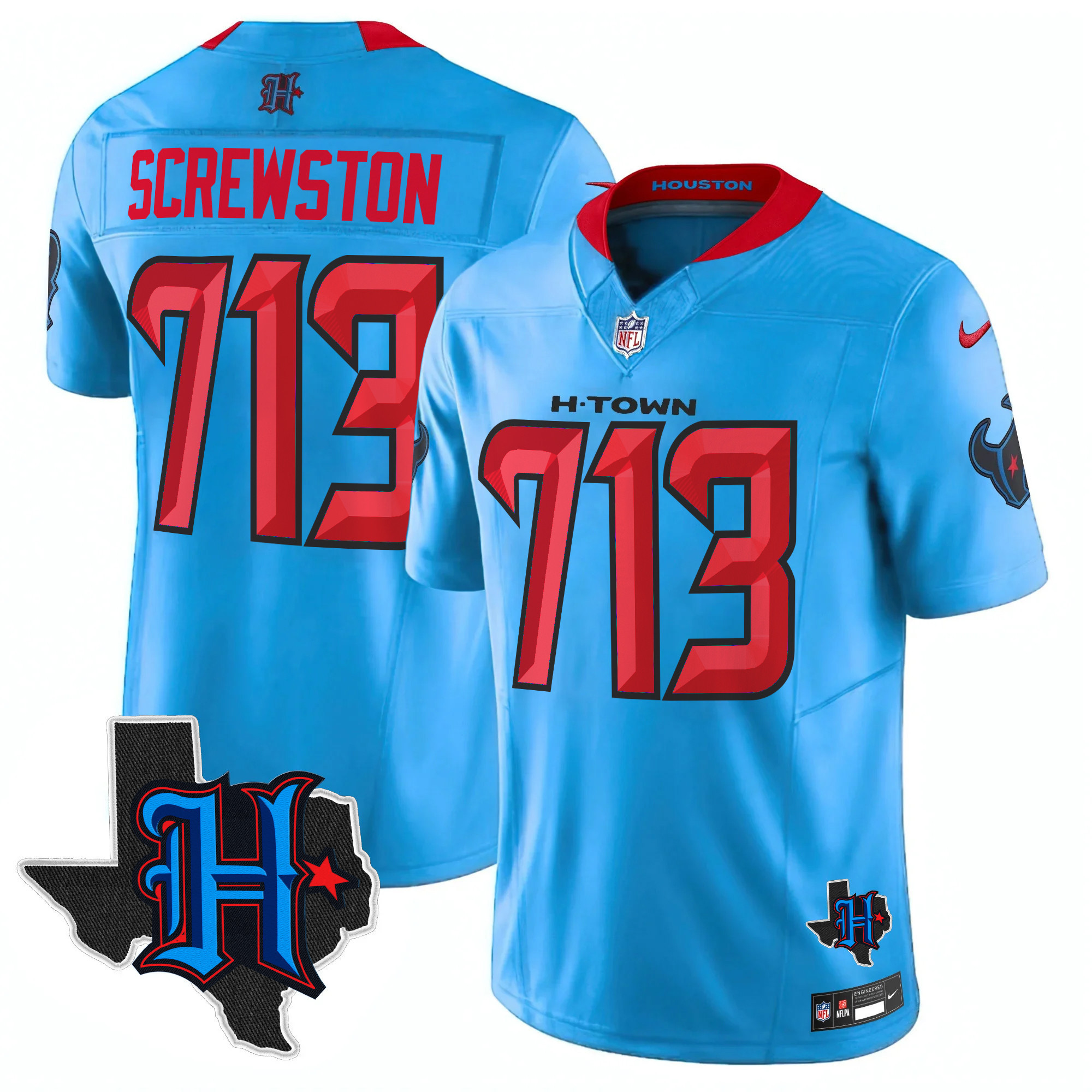 Men's Houston Texans 2025 Texas Patch Vapor Limited Jersey V2 - All Stitched