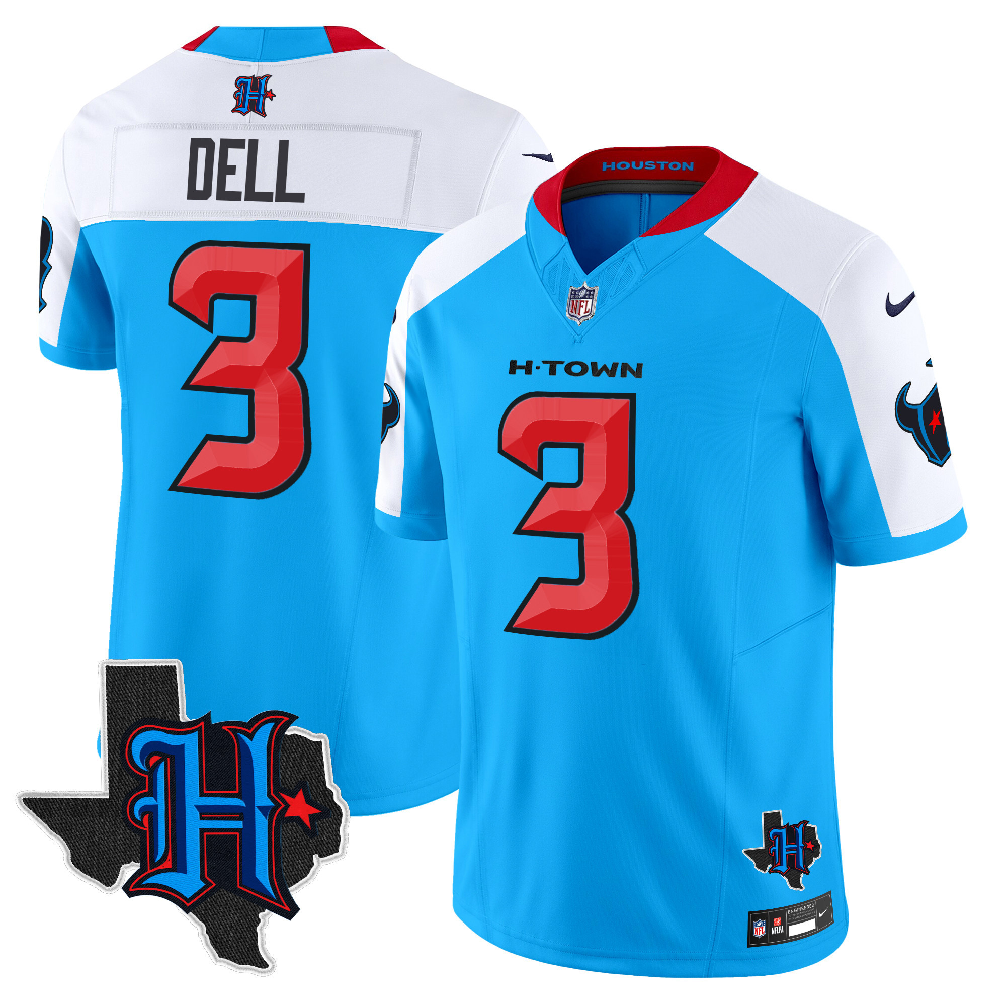 Men's Houston Texans 2025 Texas Patch Vapor Limited Jersey V2 - All Stitched