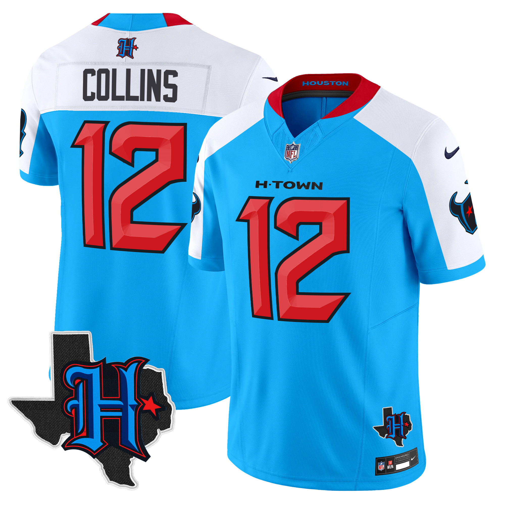 Men's Houston Texans 2025 Texas Patch Vapor Limited Jersey V2 - All Stitched