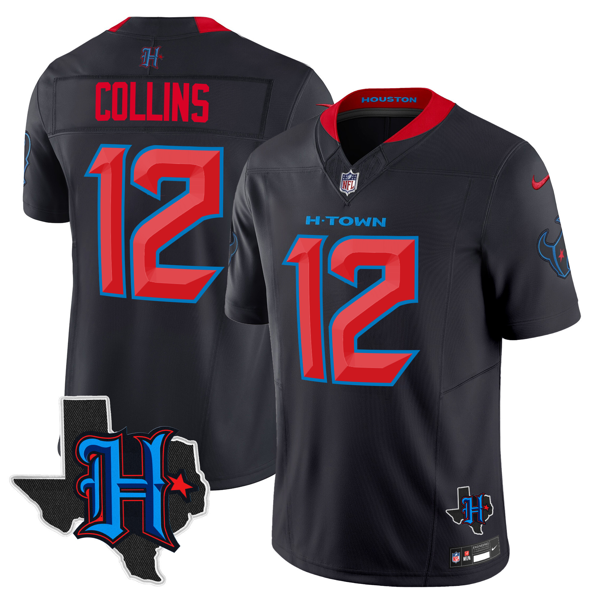 Men's Houston Texans 2025 Texas Patch Vapor Limited Jersey V2 - All Stitched