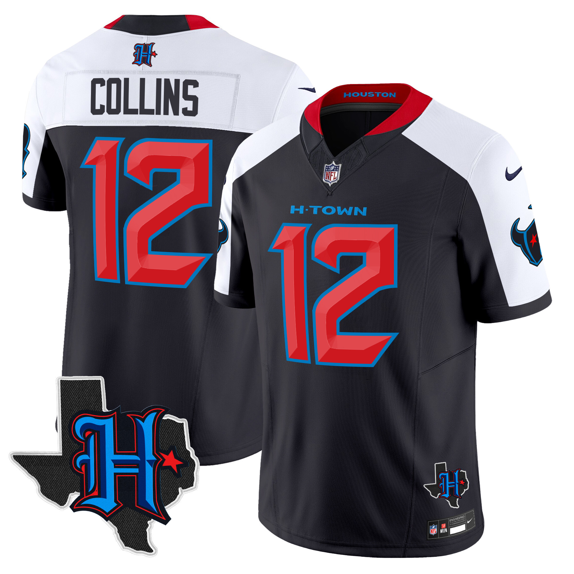Men's Houston Texans 2025 Texas Patch Vapor Limited Jersey V2 - All Stitched