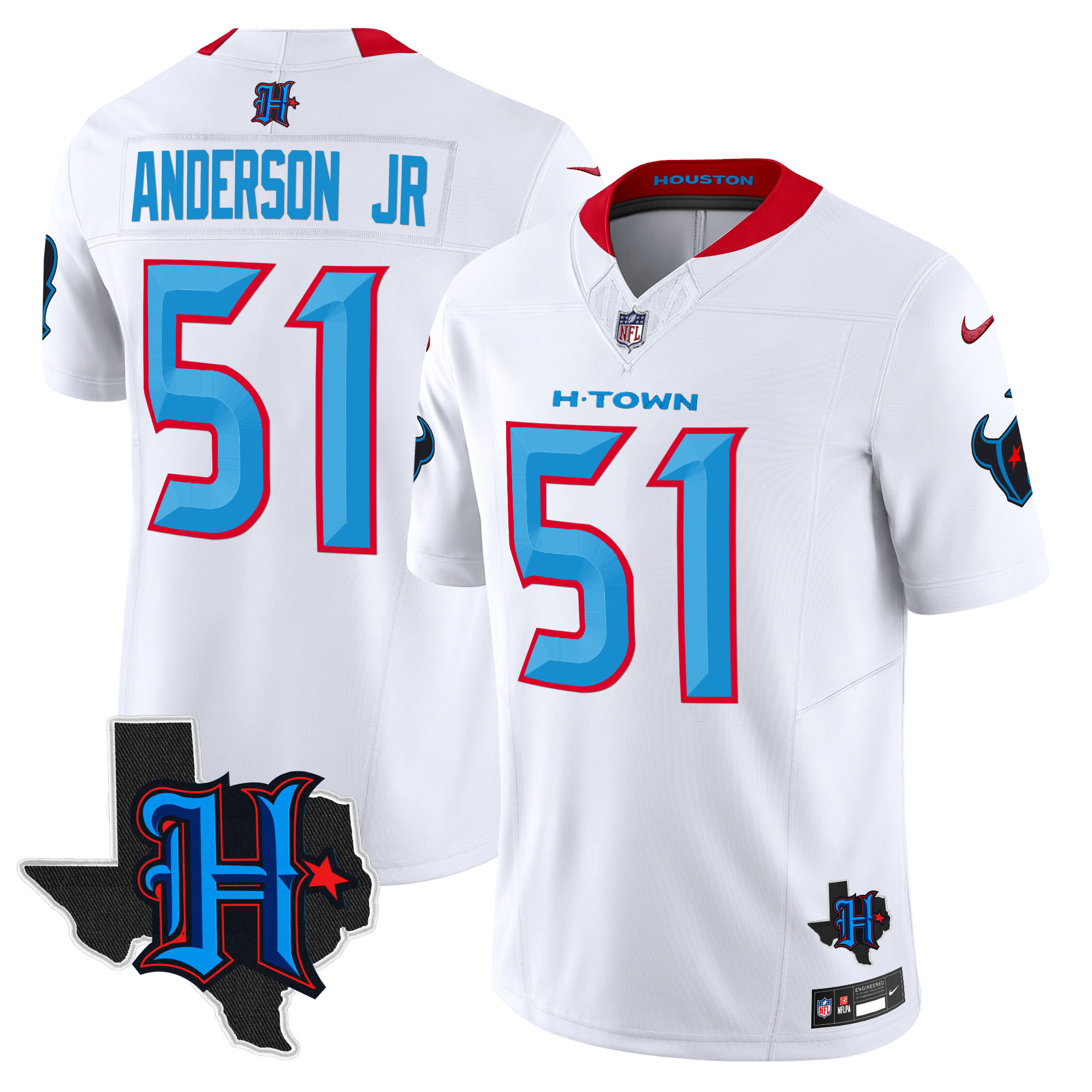 Men's Houston Texans 2025 Texas Patch Vapor Limited Jersey V2 - All Stitched