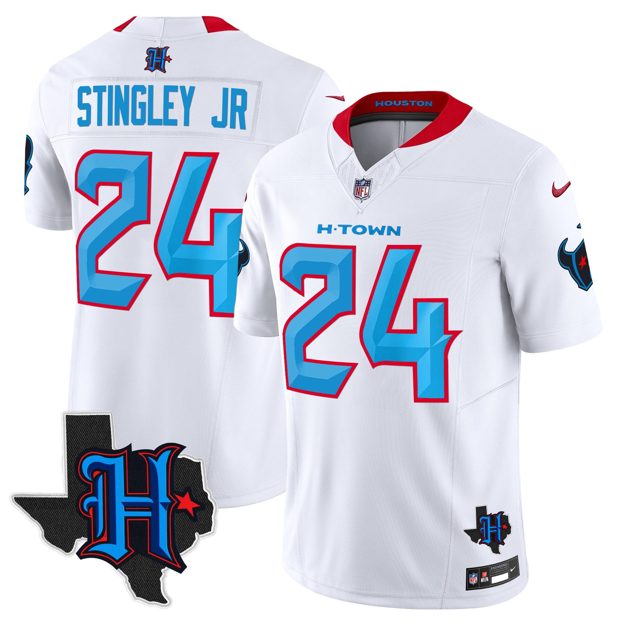 Men's Houston Texans 2025 Texas Patch Vapor Limited Jersey V2 - All Stitched