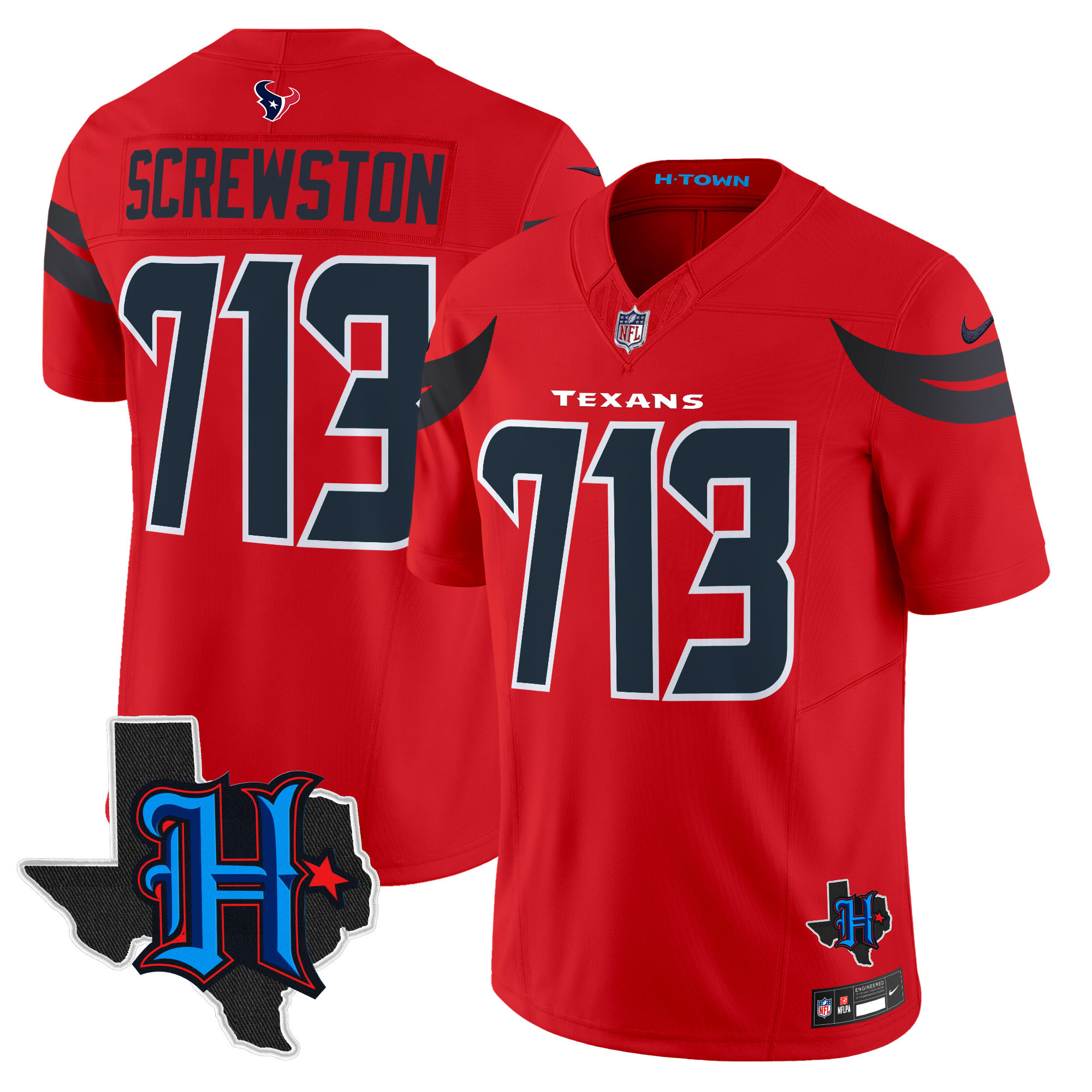 Men's Houston Texans 2025 Texas Patch Vapor Limited Jersey V2 - All Stitched