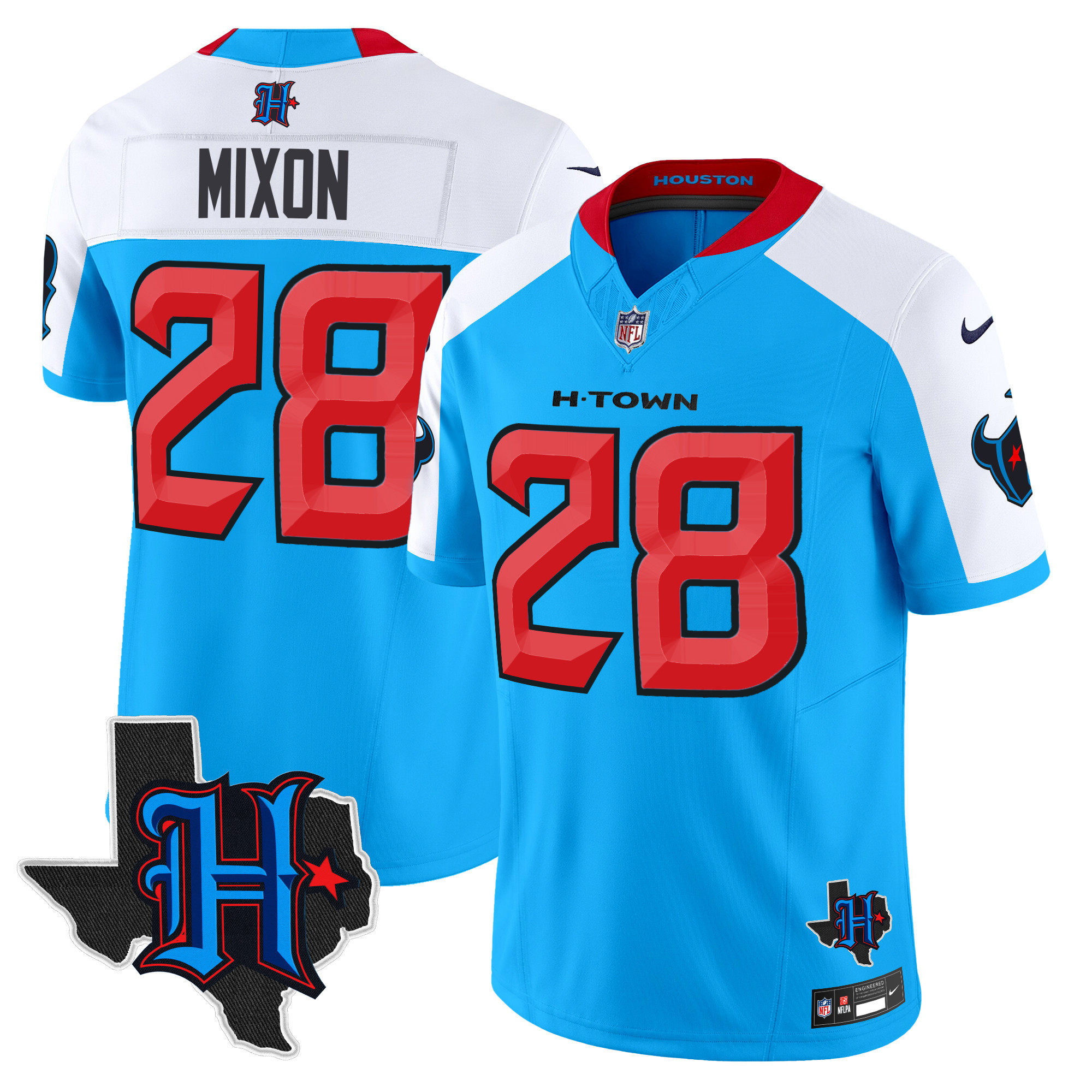 Men's Houston Texans 2025 Texas Patch Vapor Limited Jersey V2 - All Stitched